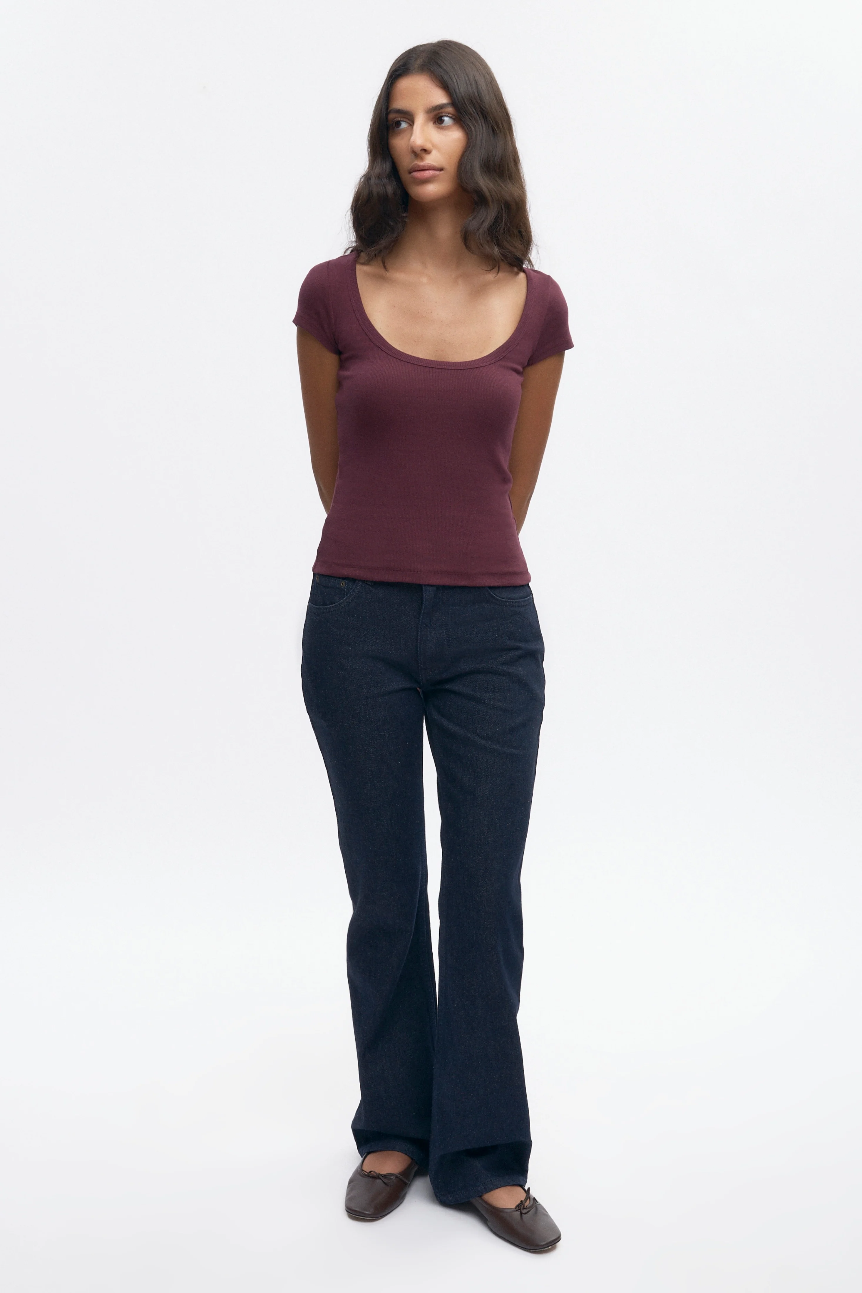 Women's Scoop Tee in Plum - Image 4