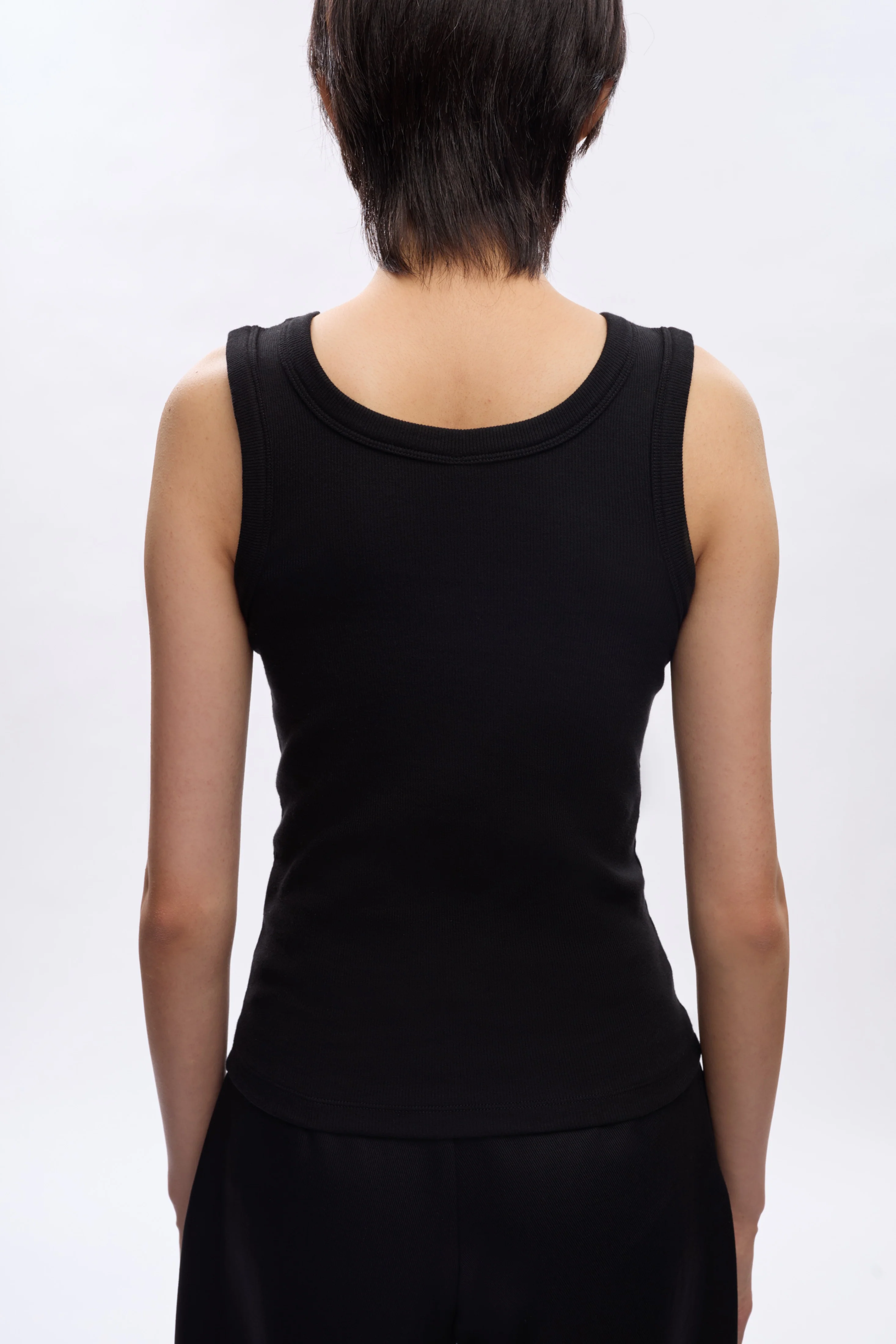 Women's Set Tank in Black - Image 4