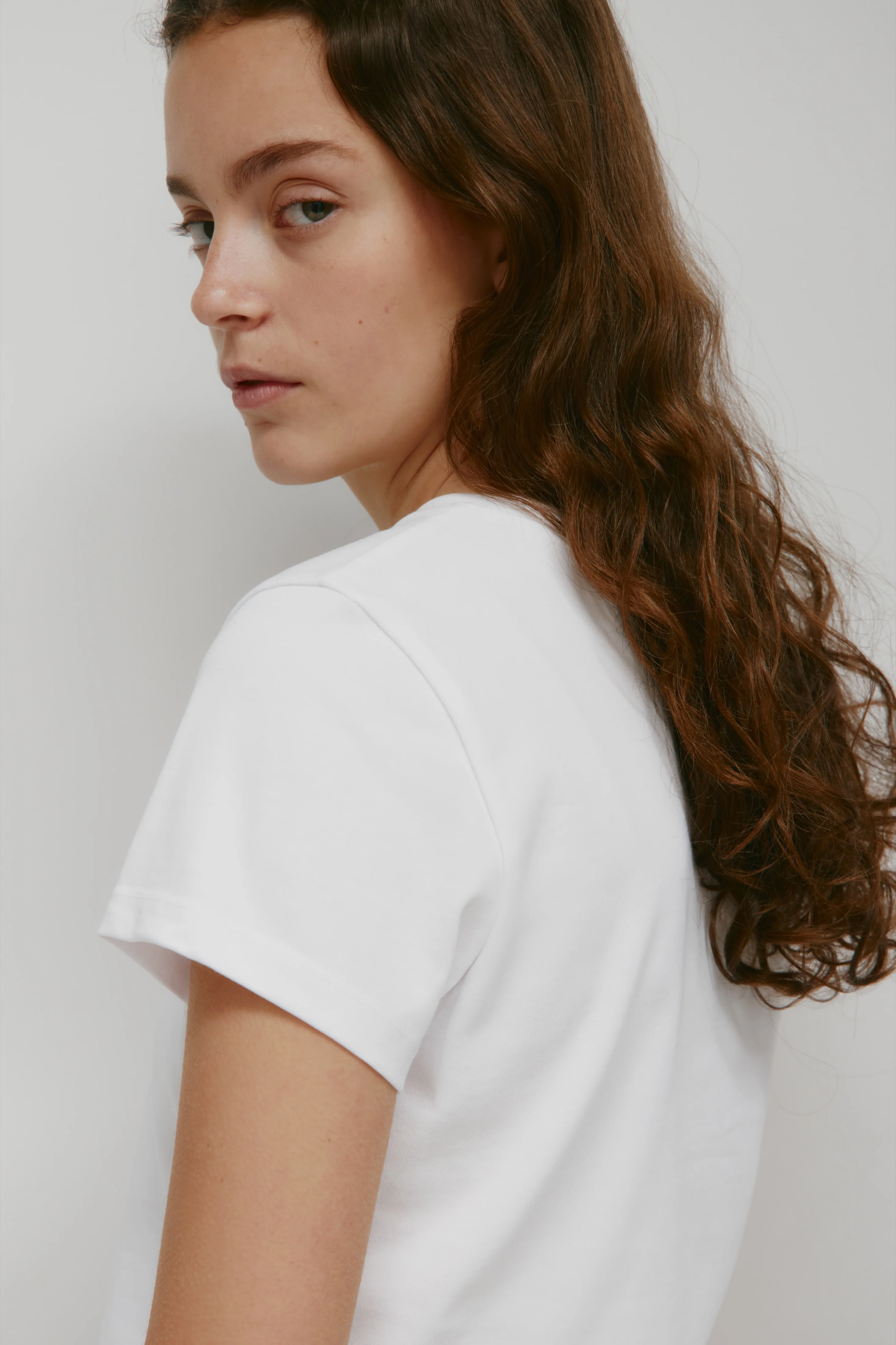 Women's Shrunken Tee in White - Image 5