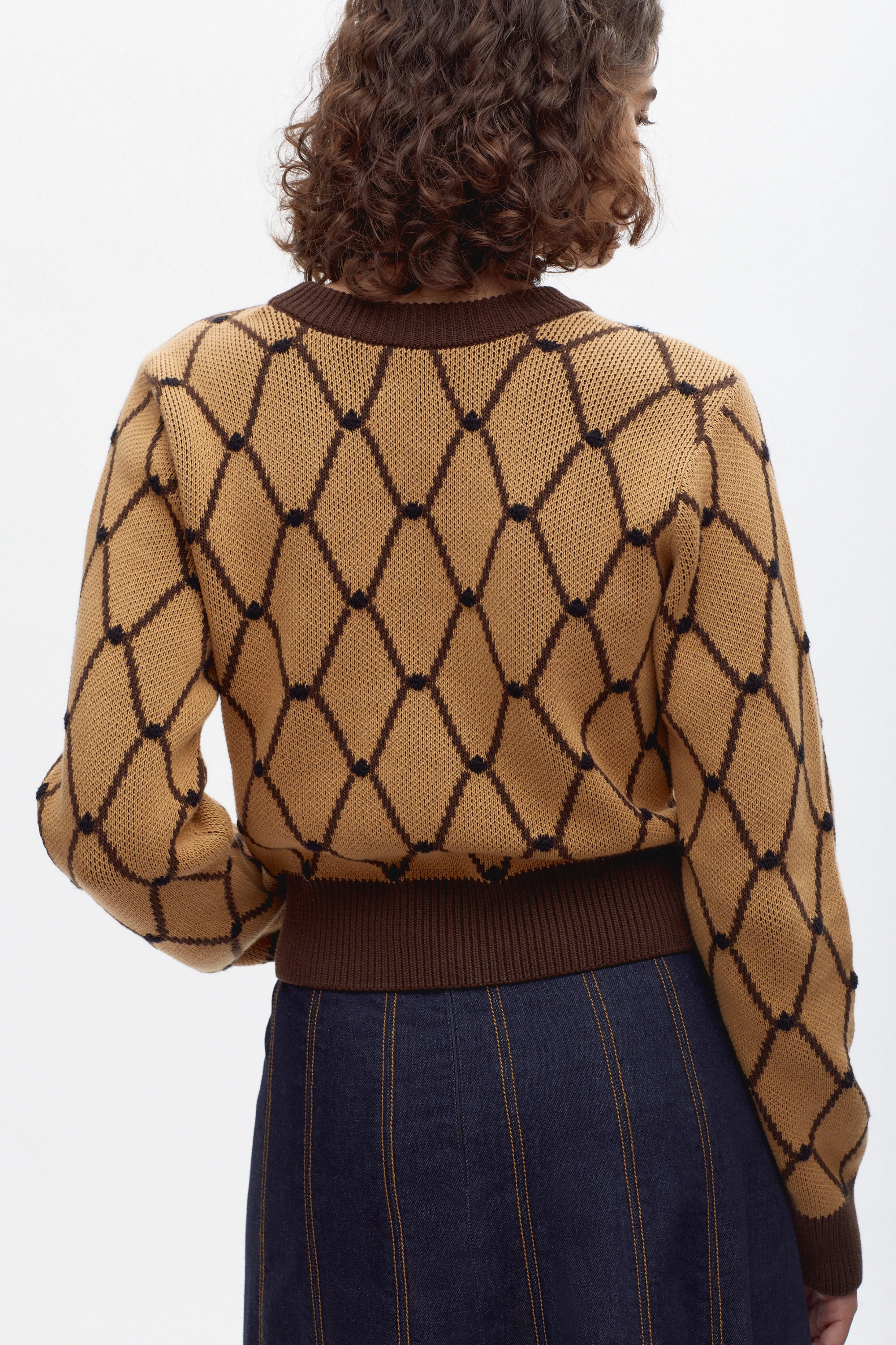 Women's Soad Sweater in Camel/Carafe/Black - Image 3