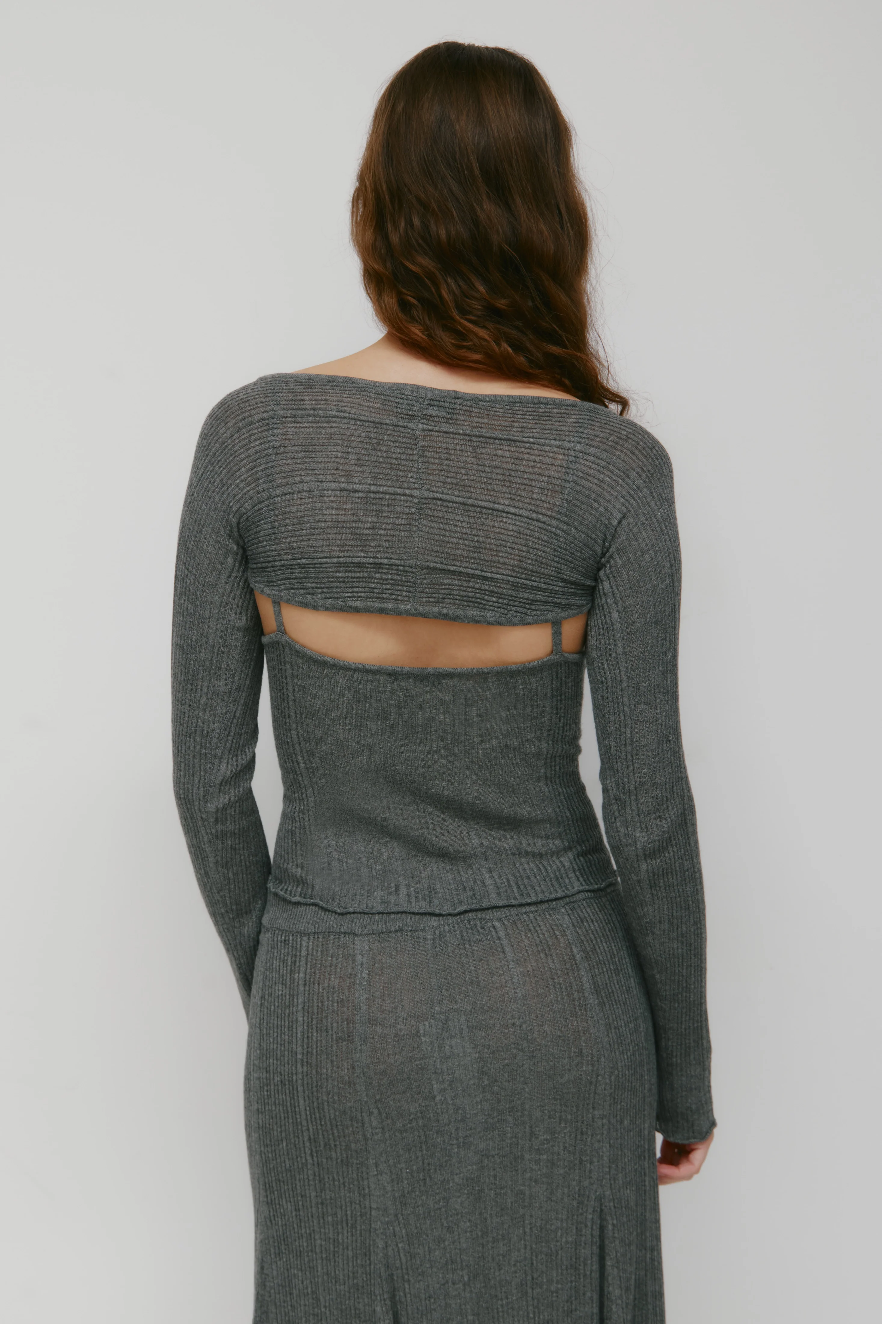 Women's Solis Ribbed Knit 2-in-1 in Charcoal Mix - Image 5