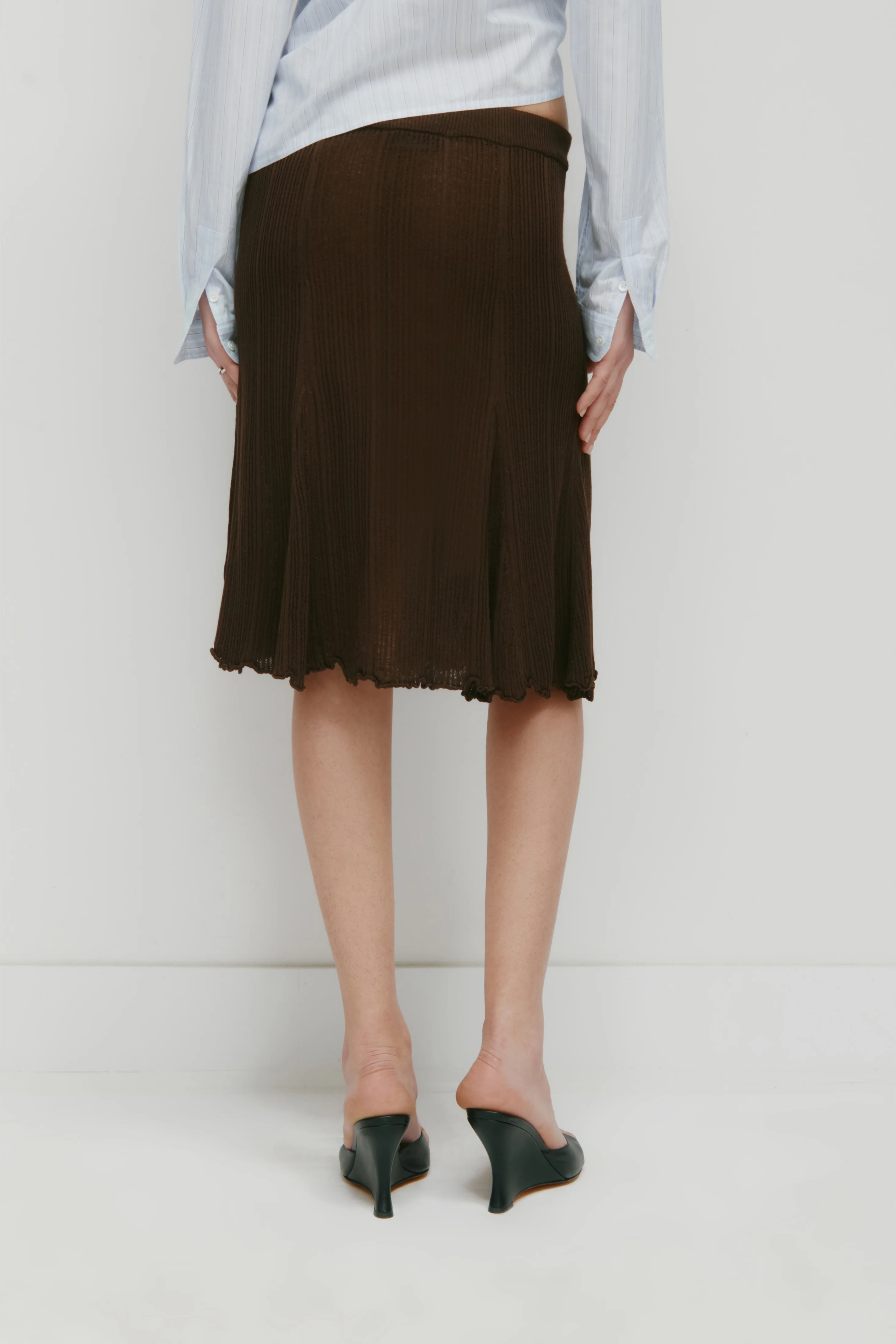 Women's Solis Ribbed Knit Skirt in Cocoa - Image 4