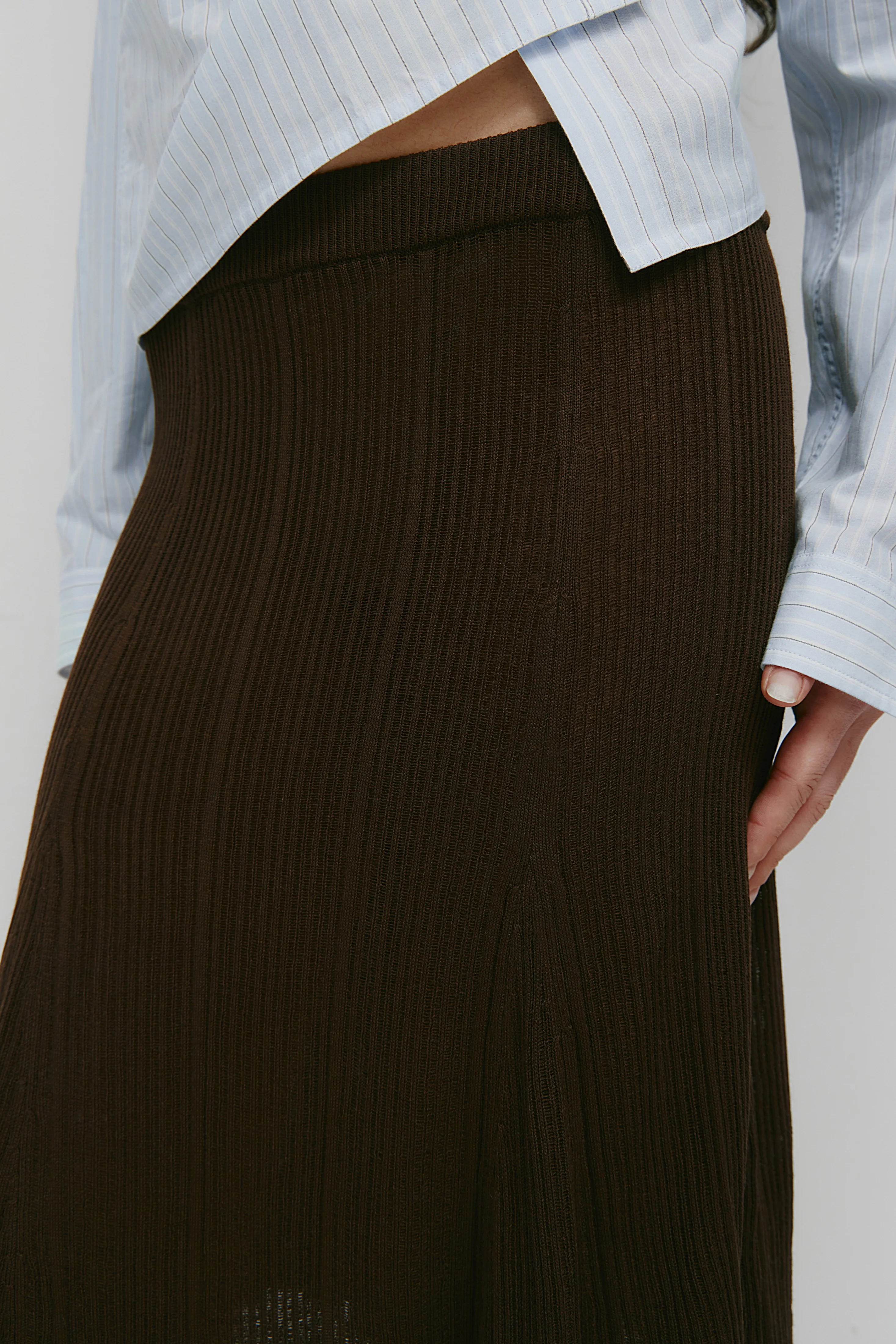 Women's Solis Ribbed Knit Skirt in Cocoa - Image 5