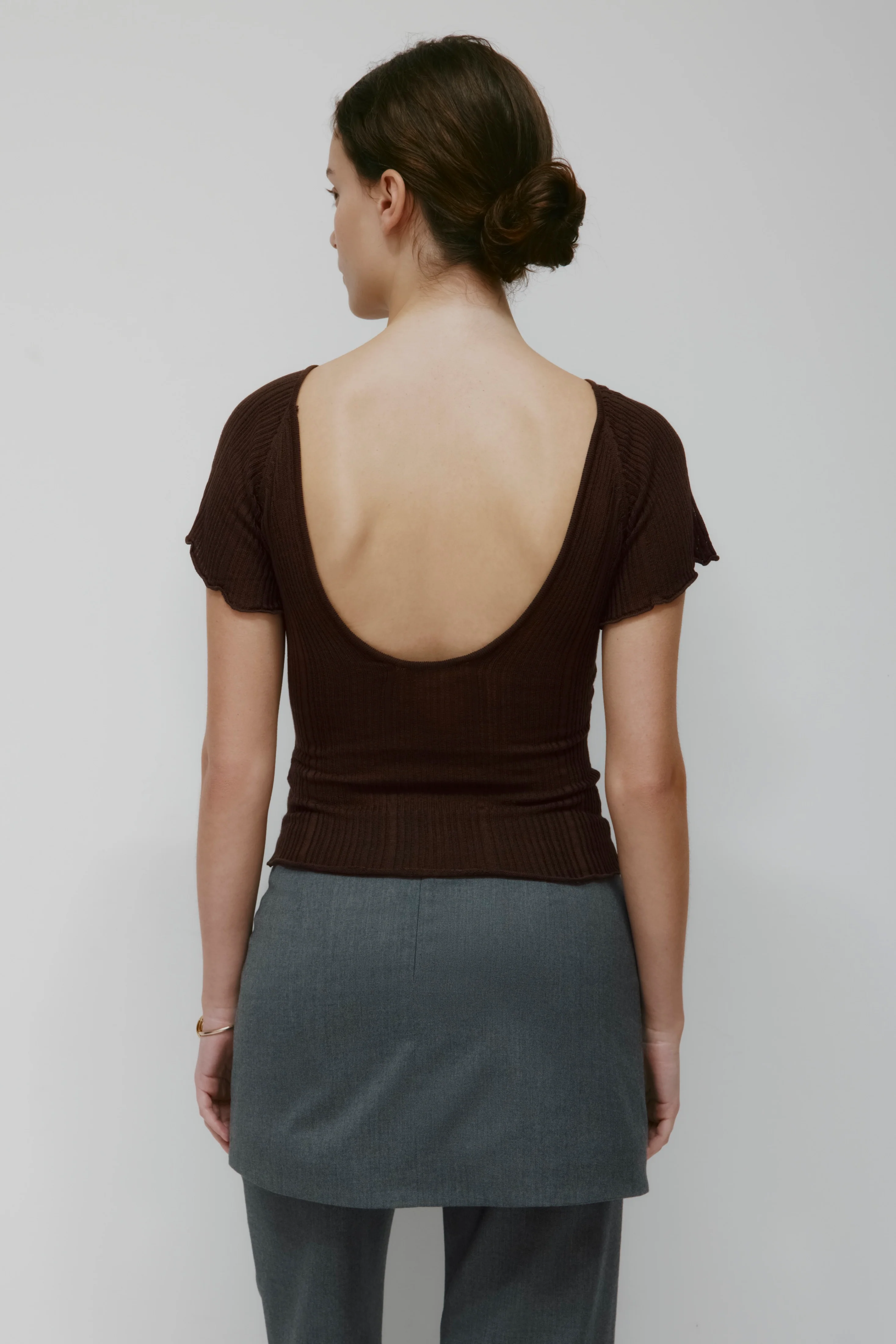 Women's Solis Ribbed Knit Top in Cocoa - Image 4