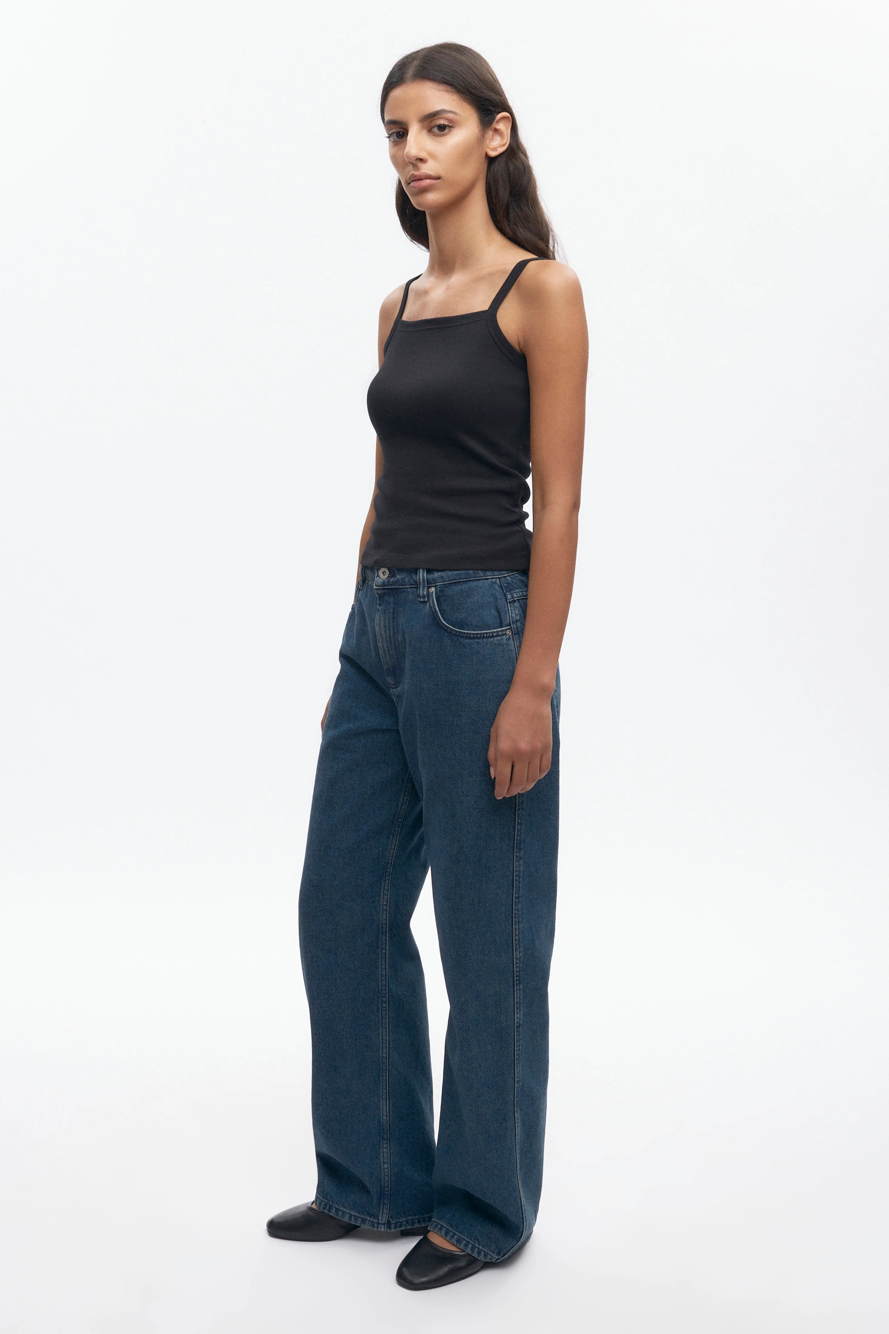 Women's Squared Cami in Black - Image 5
