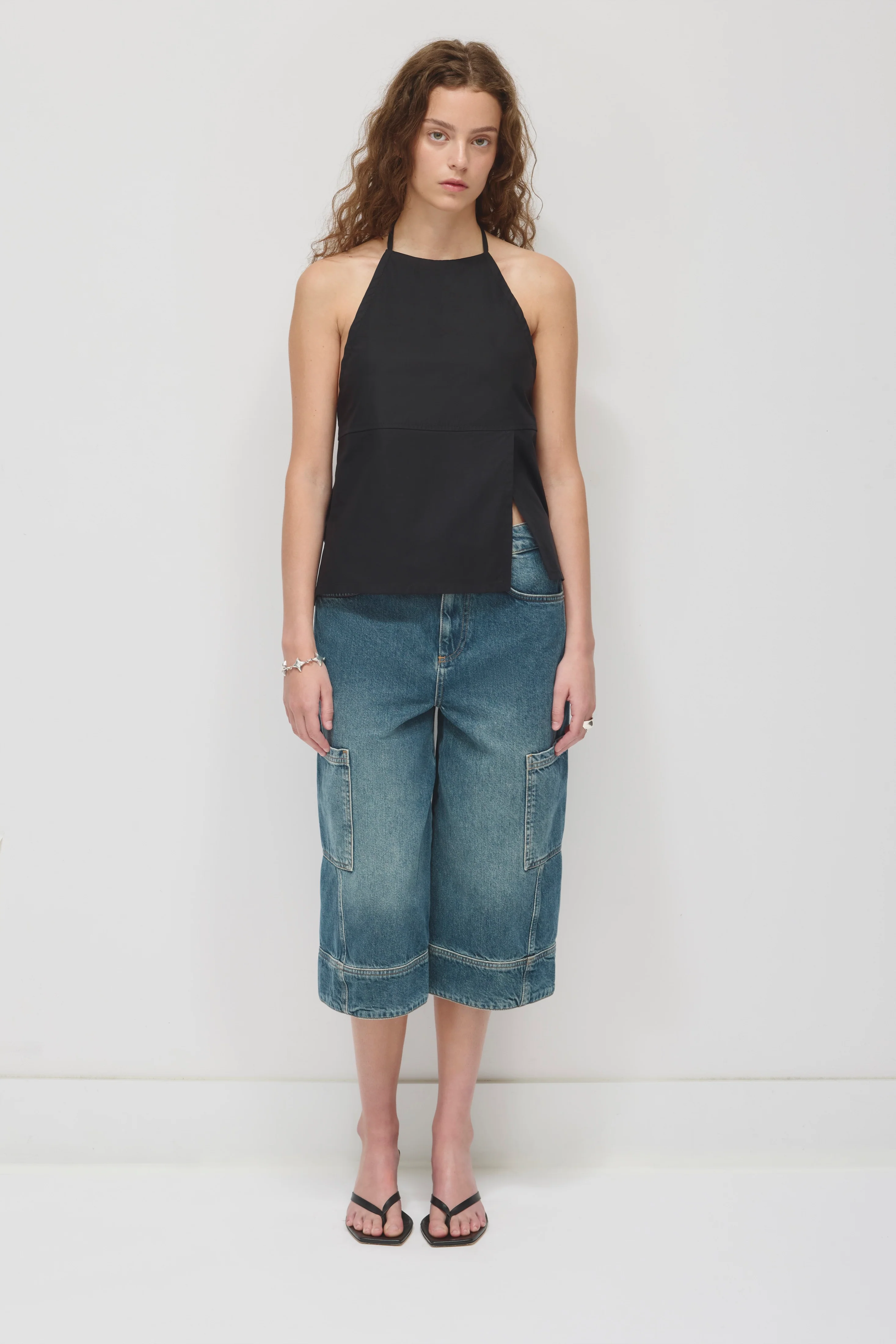 Women's Tala Apron Halter in Black - Image 3