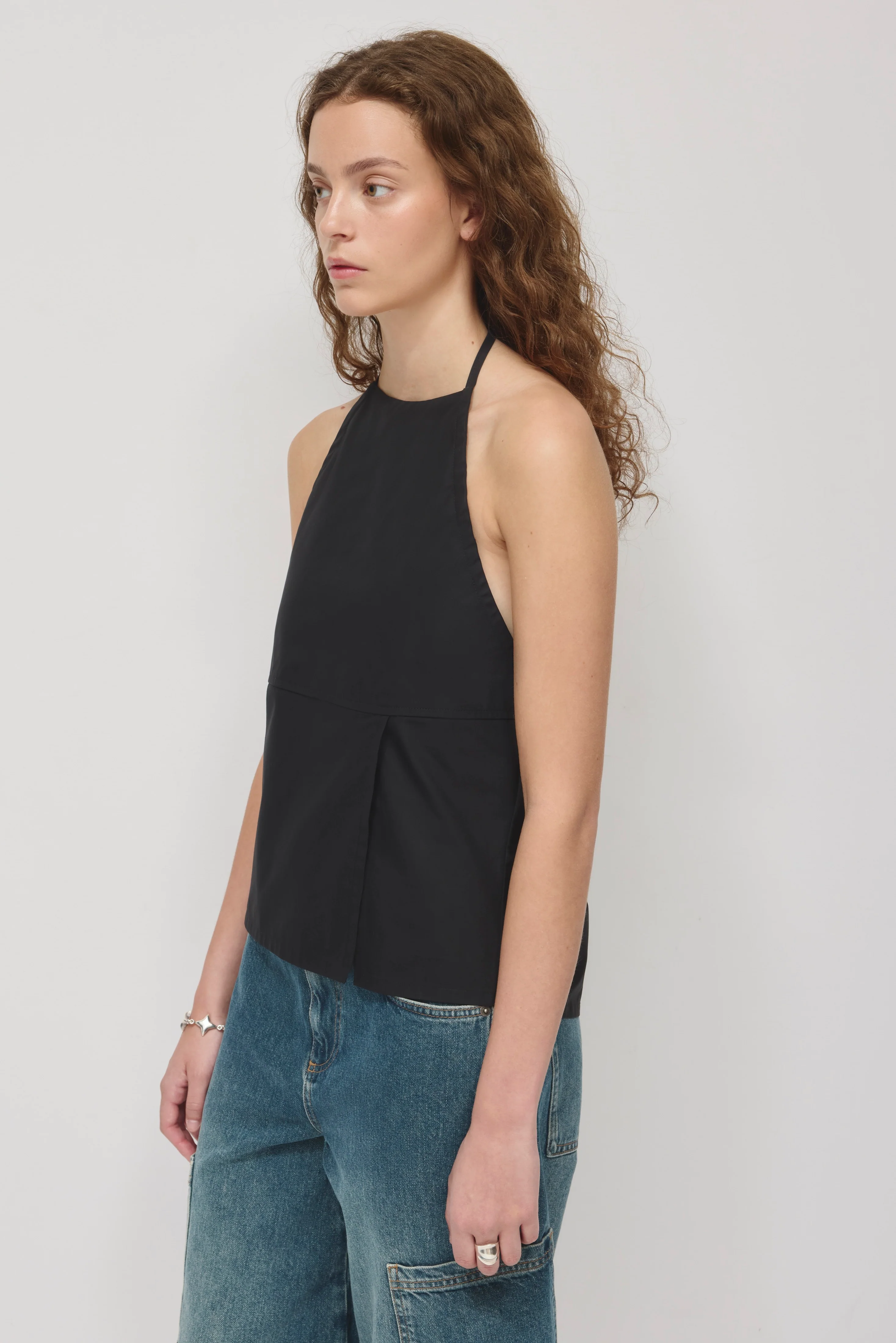 Women's Tala Apron Halter in Black - Image 4