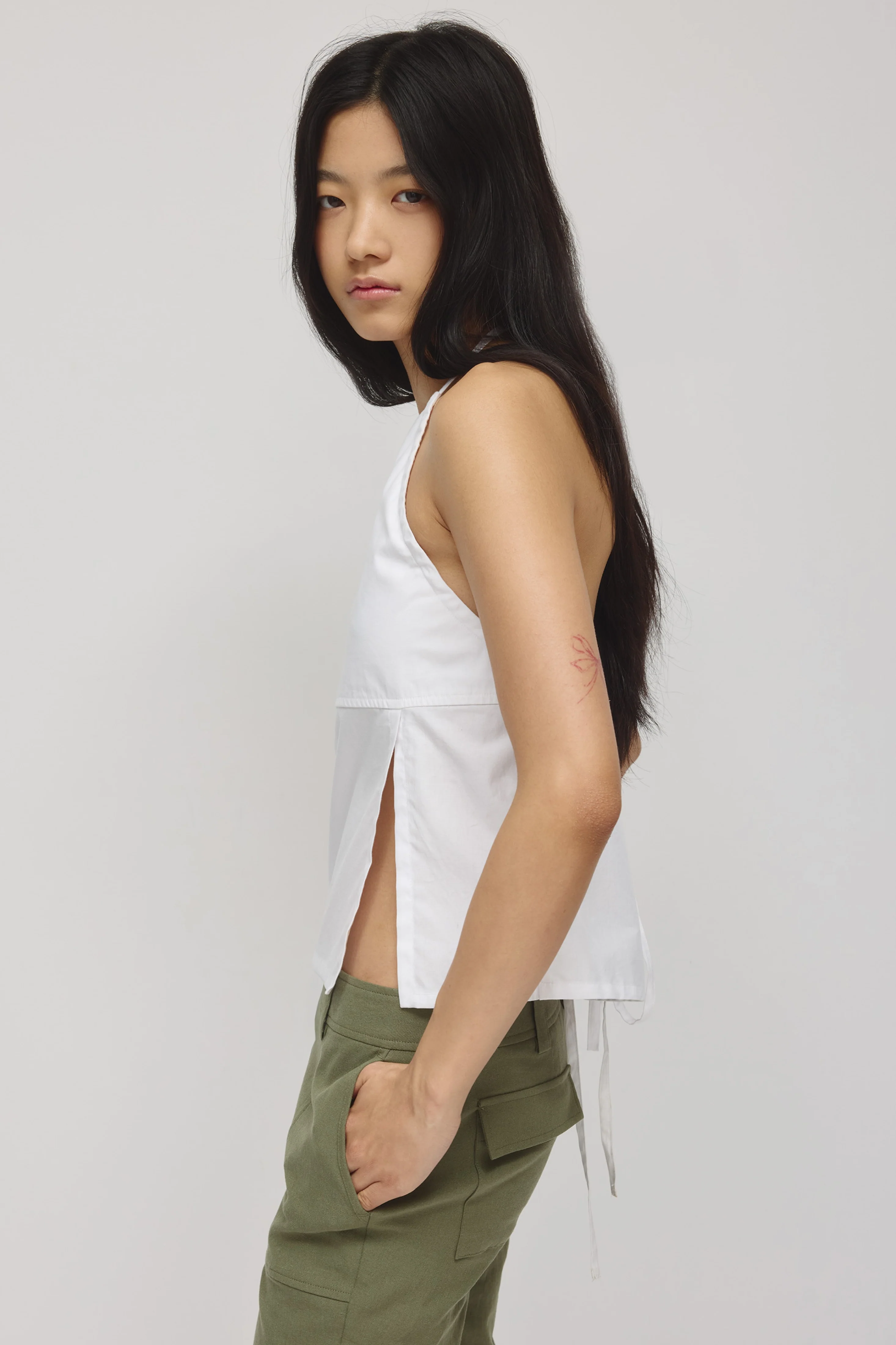 Women's Tala Apron Halter in White - Image 4