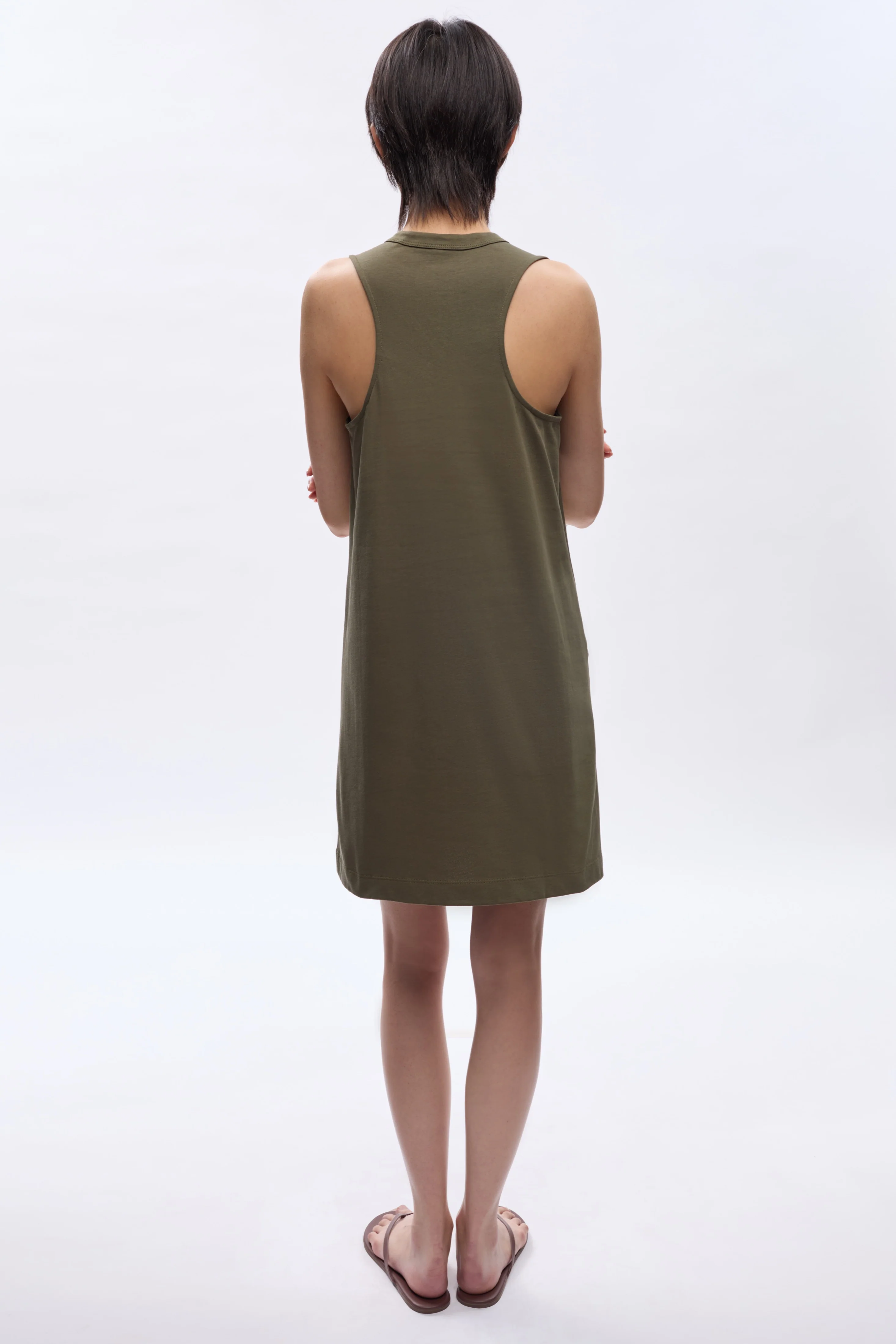 Women's Tank Dress in Olive - Image 4