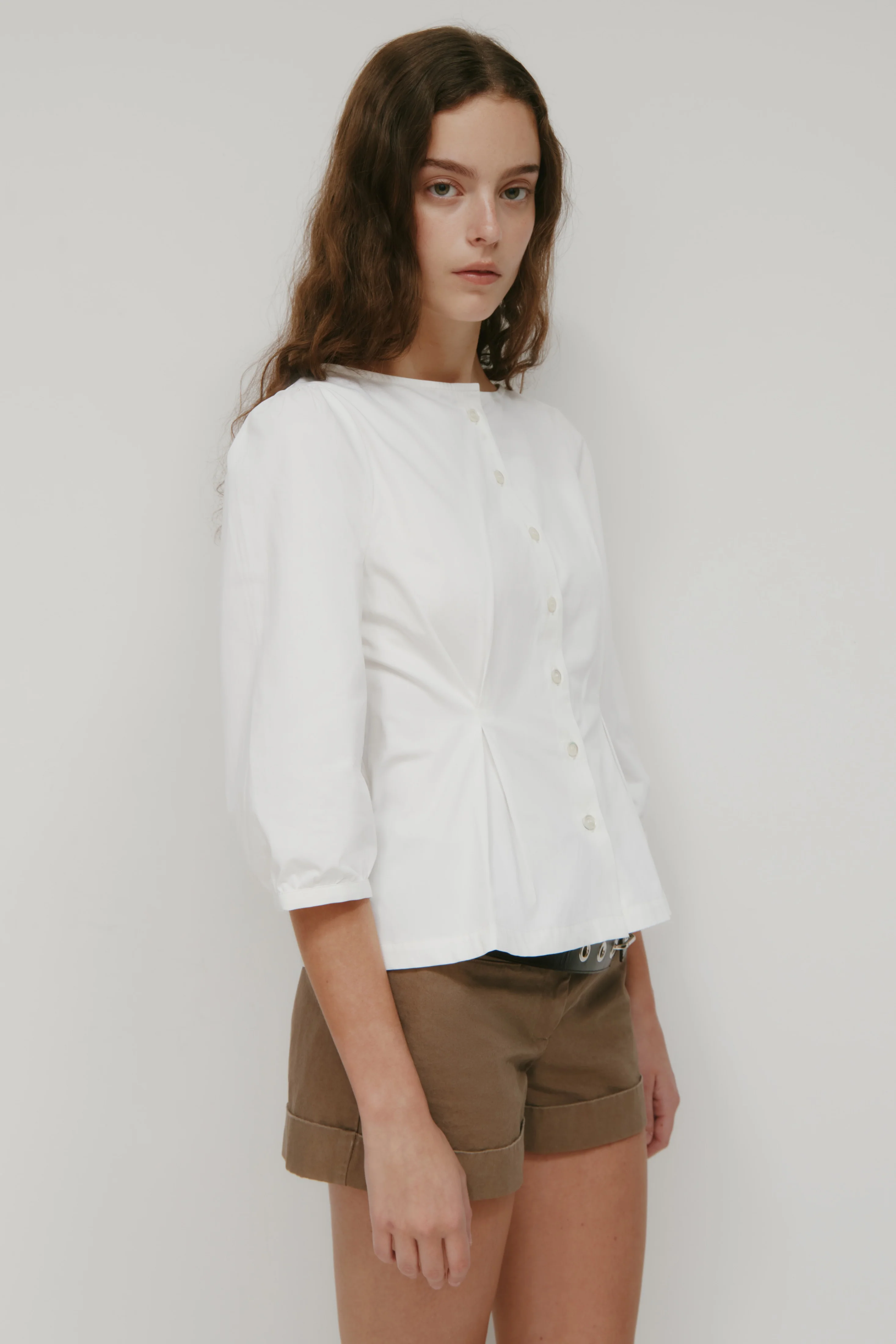 Women's Tara Poplin Blouse in White - Image 3