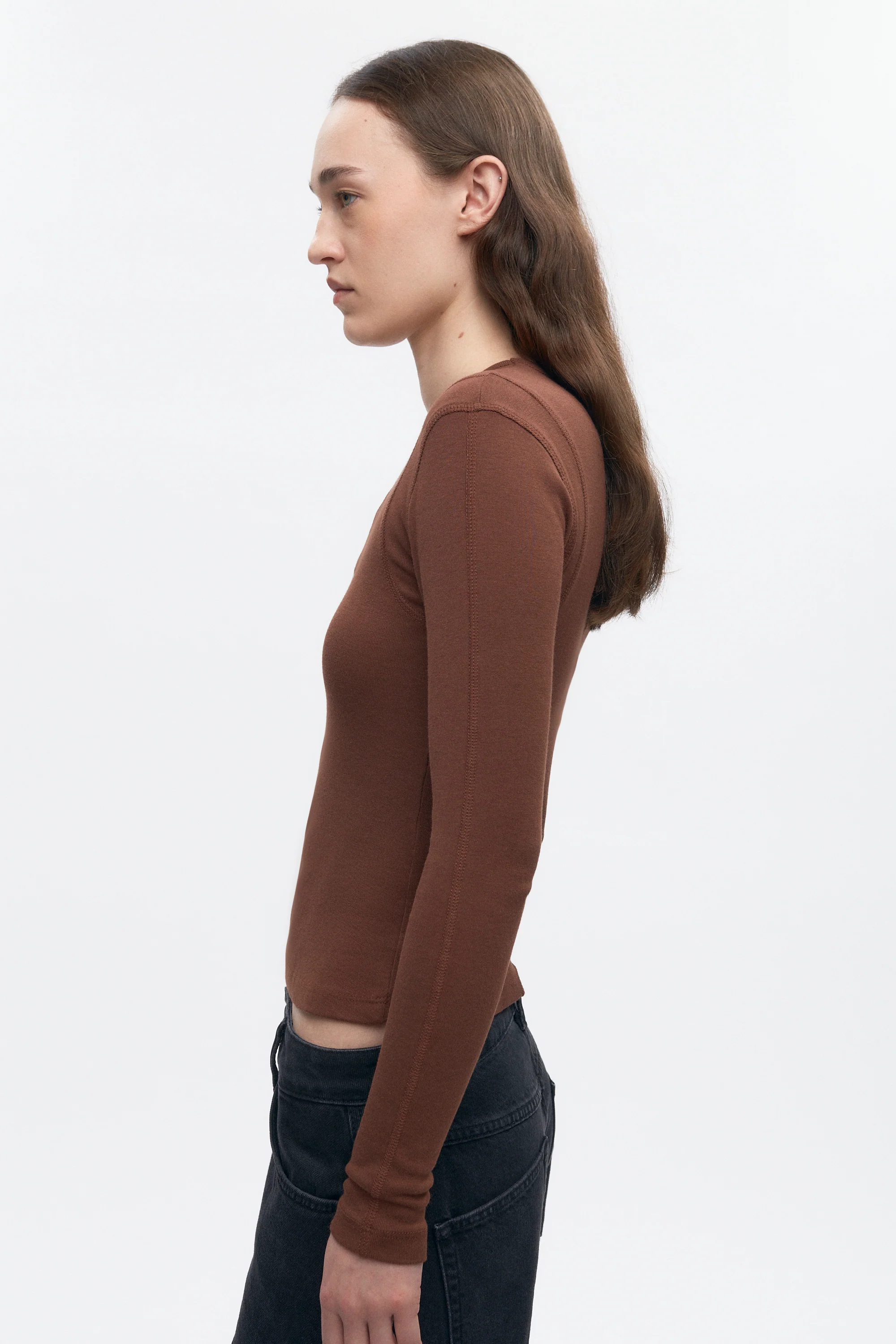 Women's Trace Longsleeve in Cocoa - Image 3