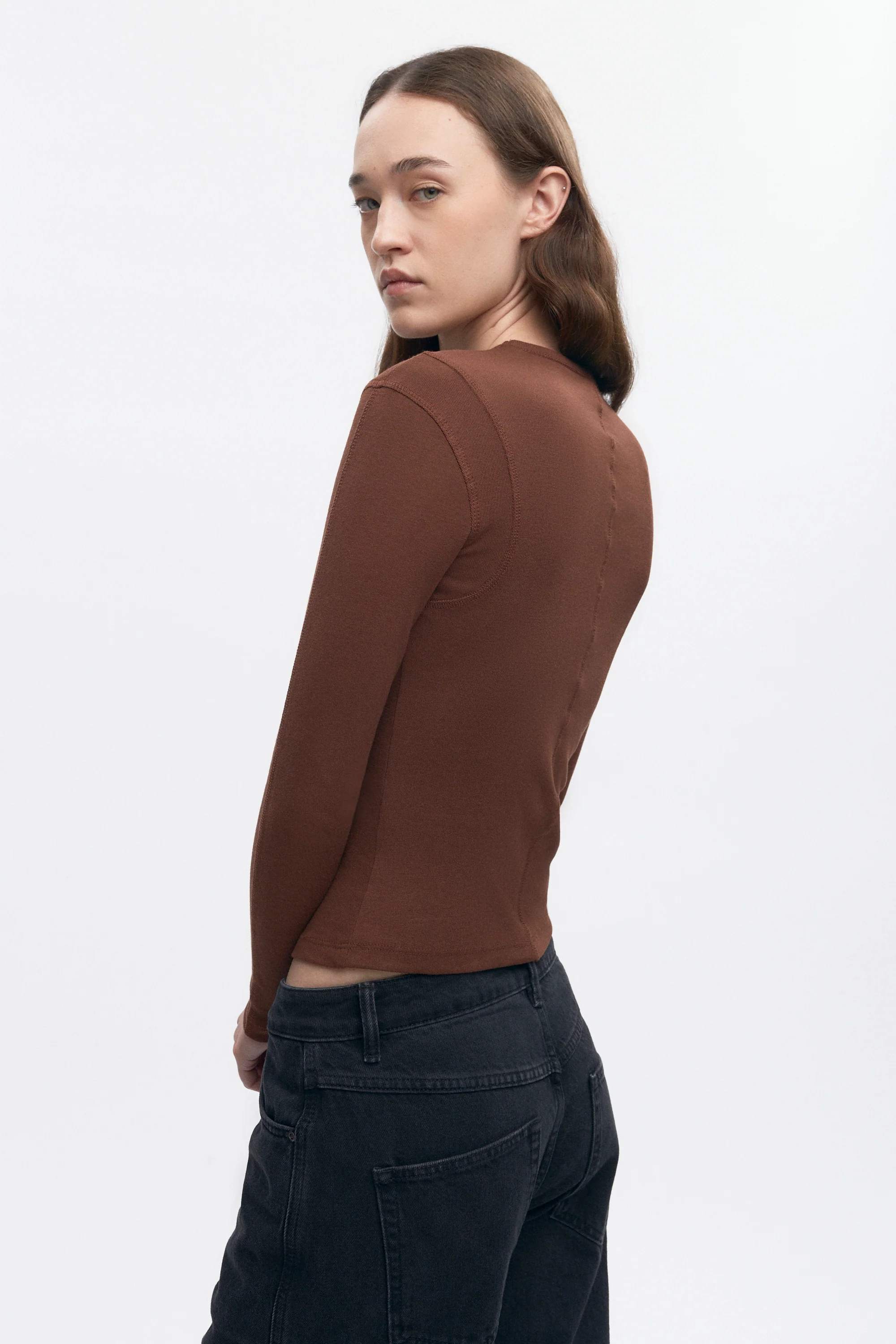 Women's Trace Longsleeve in Cocoa - Image 4