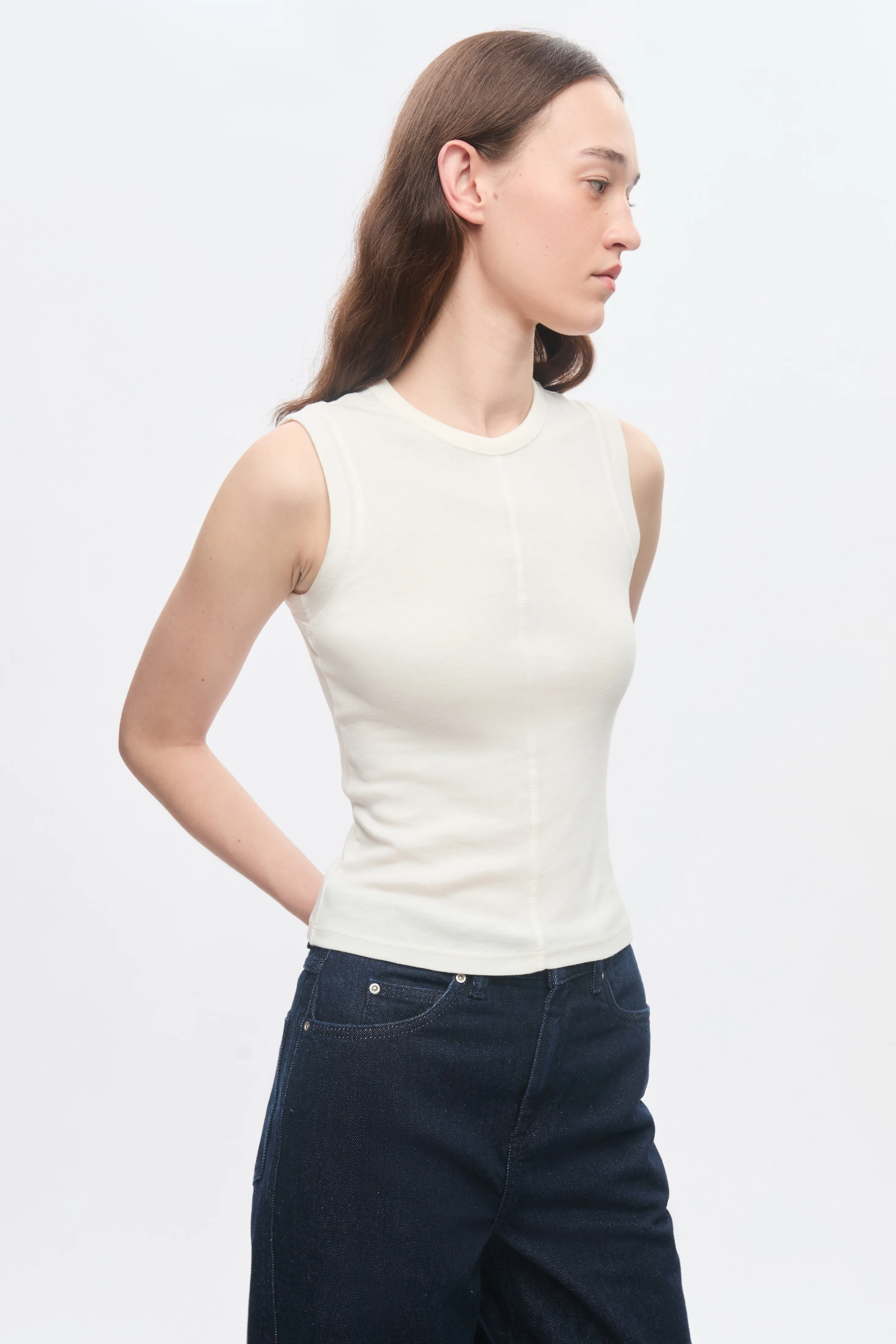 Women's Trace Tank in Marshmallow - Image 3