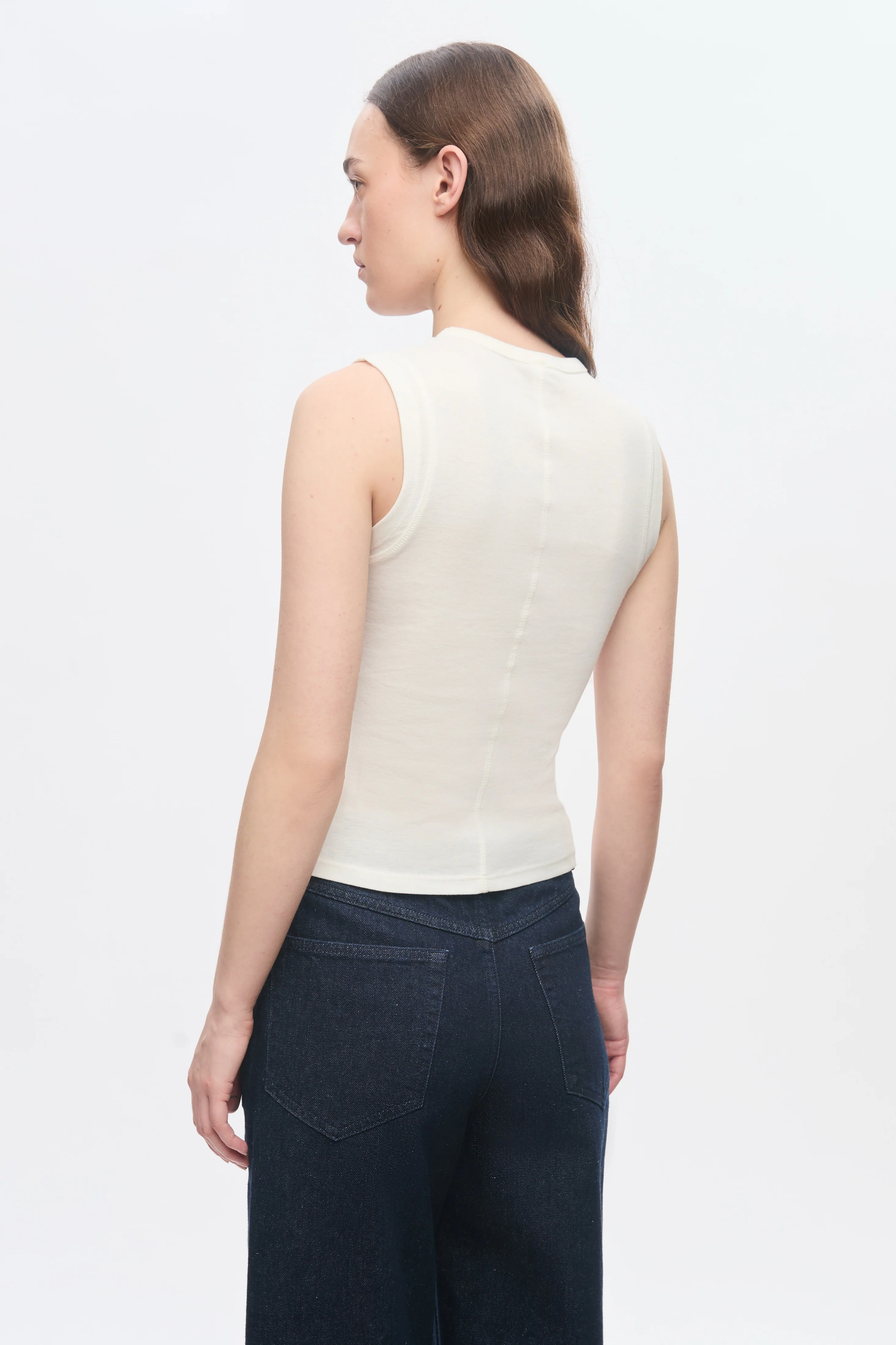 Women's Trace Tank in Marshmallow - Image 4
