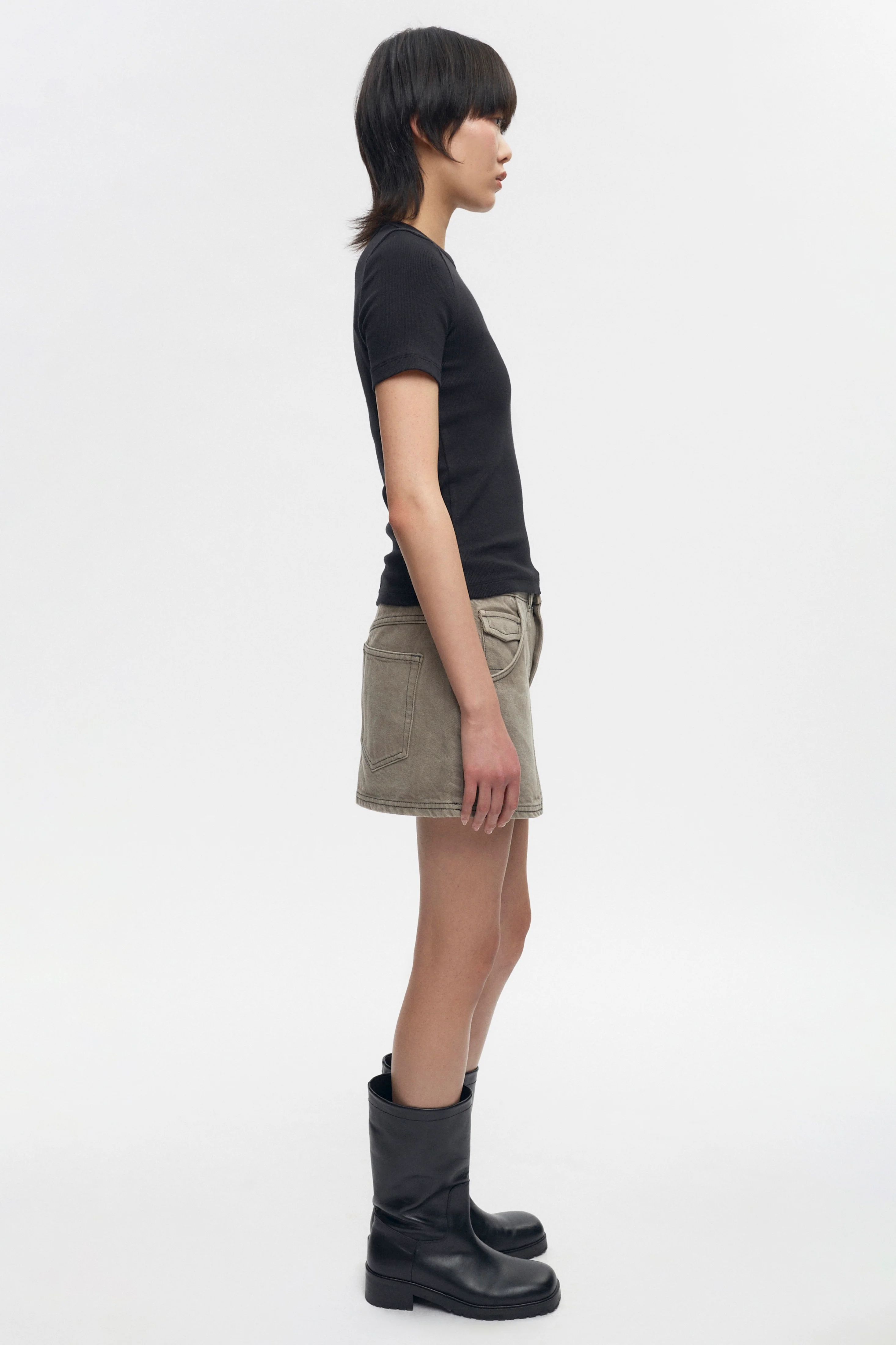 Women's Utility Denim Mini in Beluga - Image 5