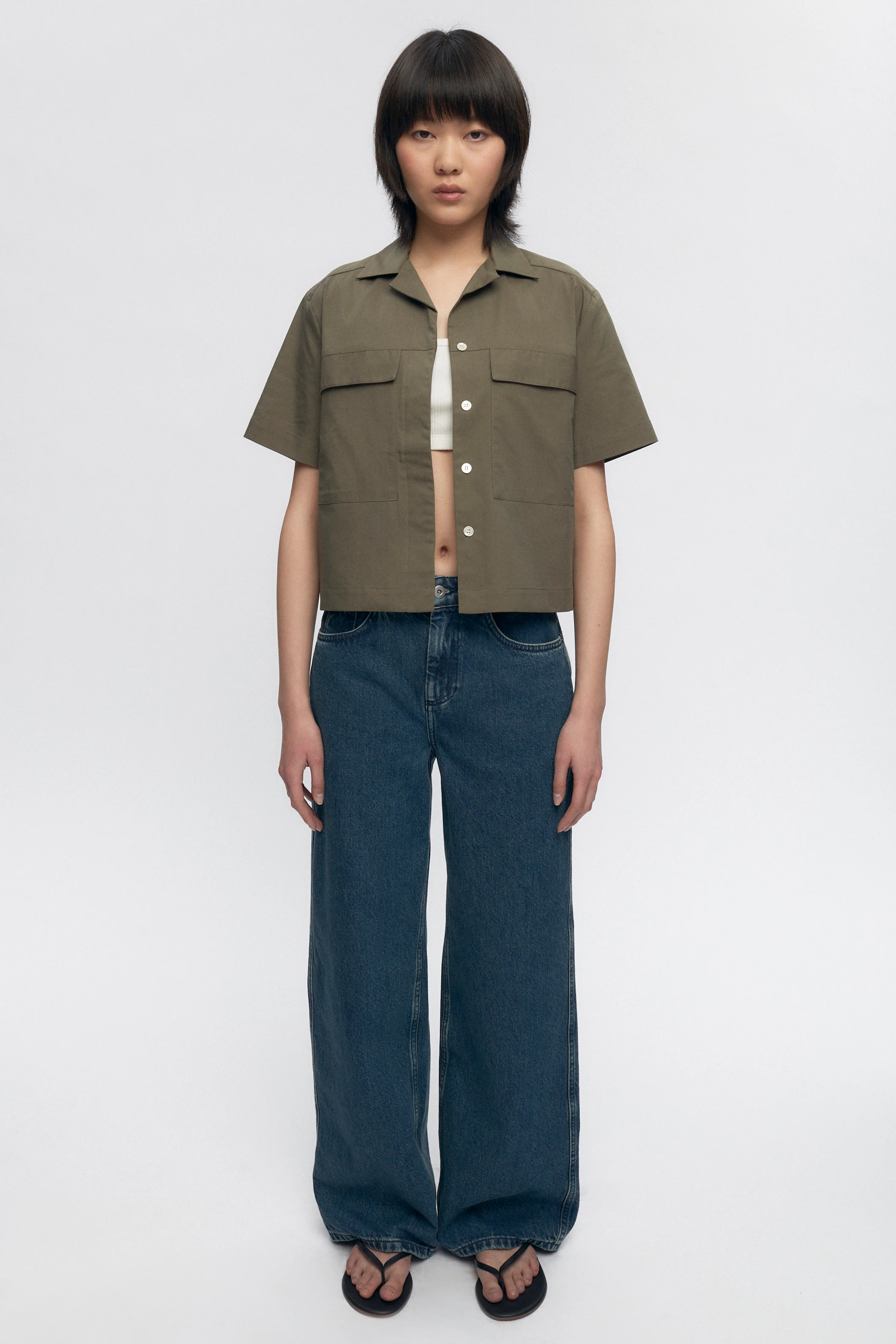 Women's Utility Shirt in Olive - Image 2