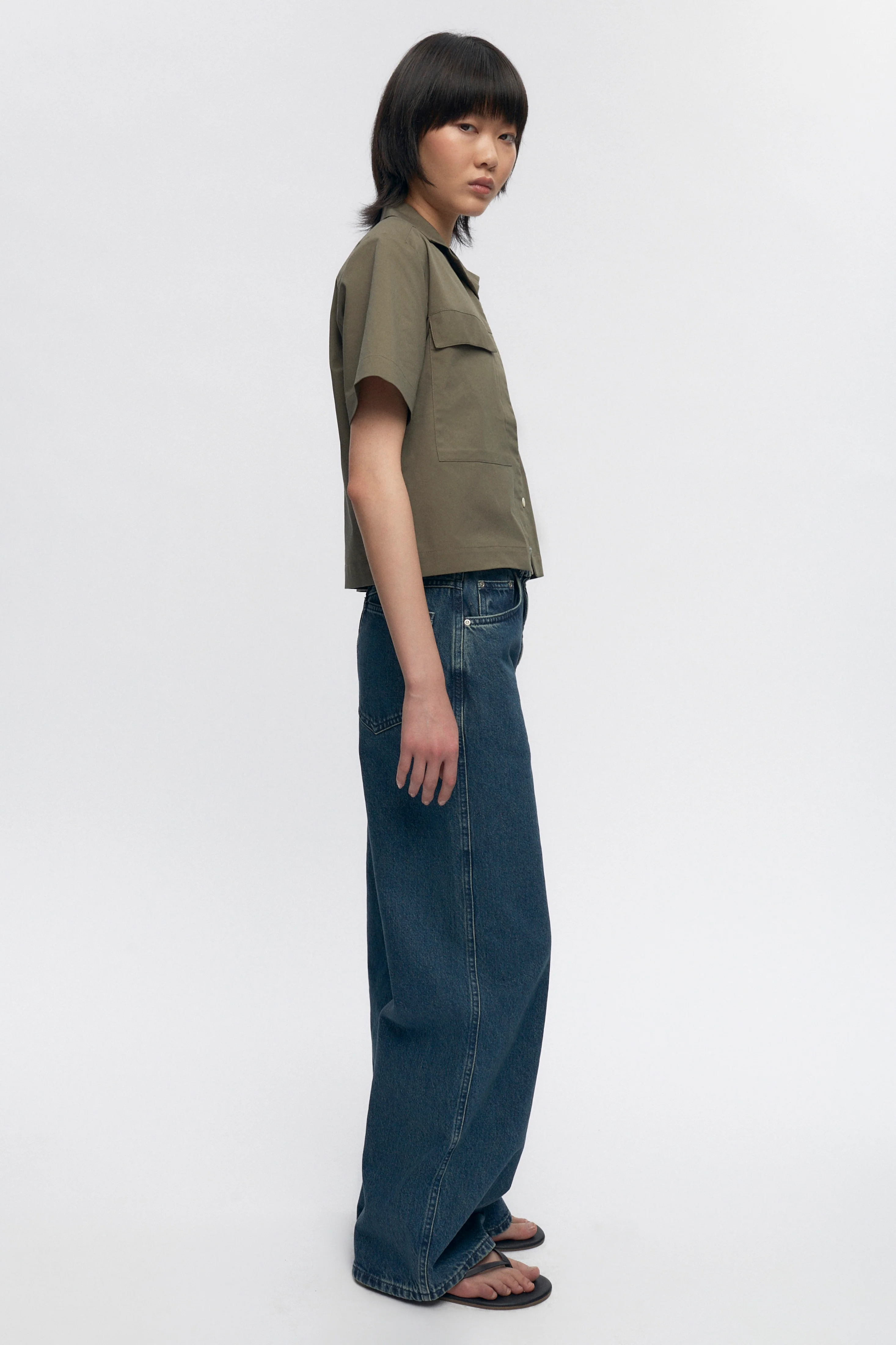 Women's Utility Shirt in Olive - Image 4