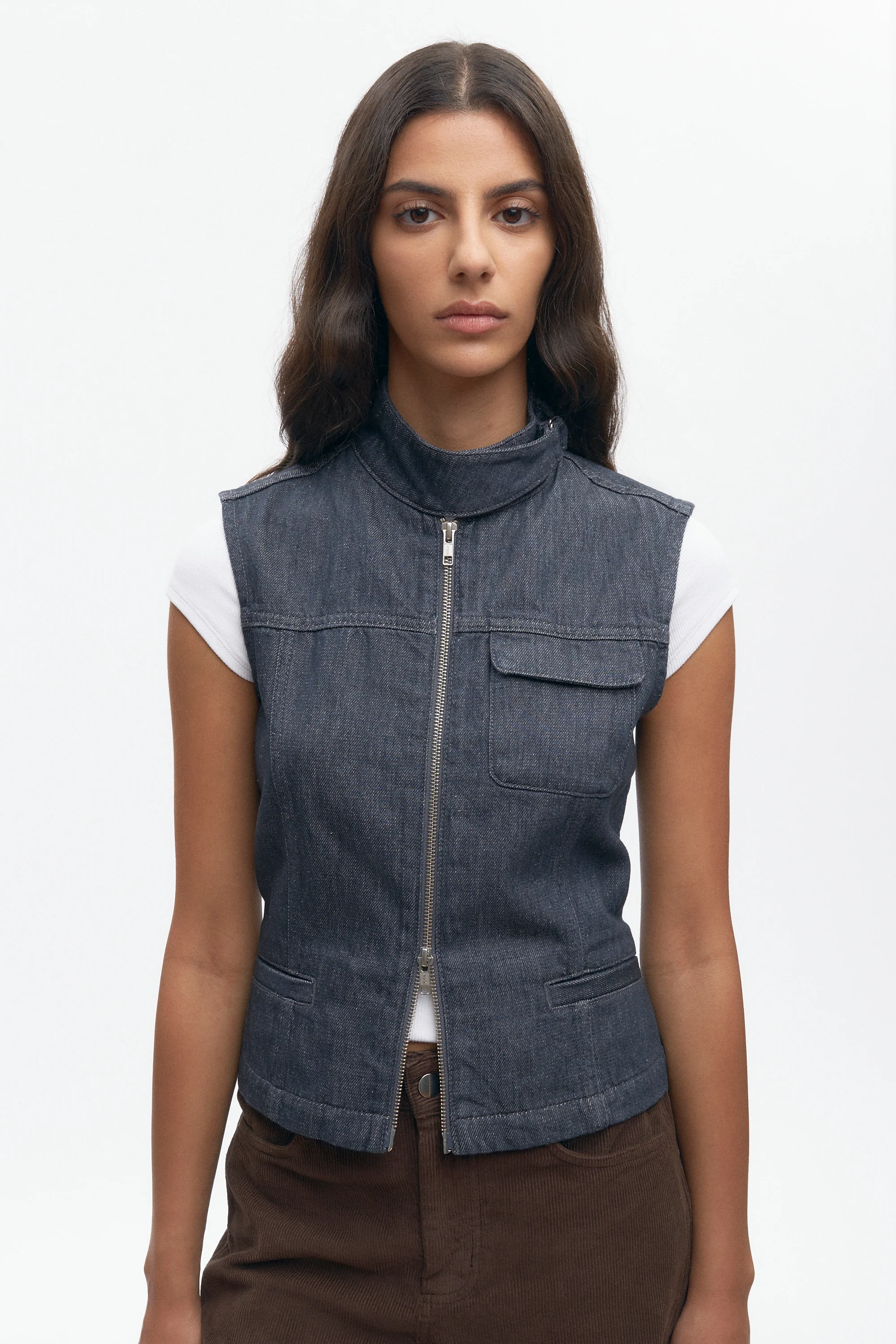 Women's Utility Vest in Grey