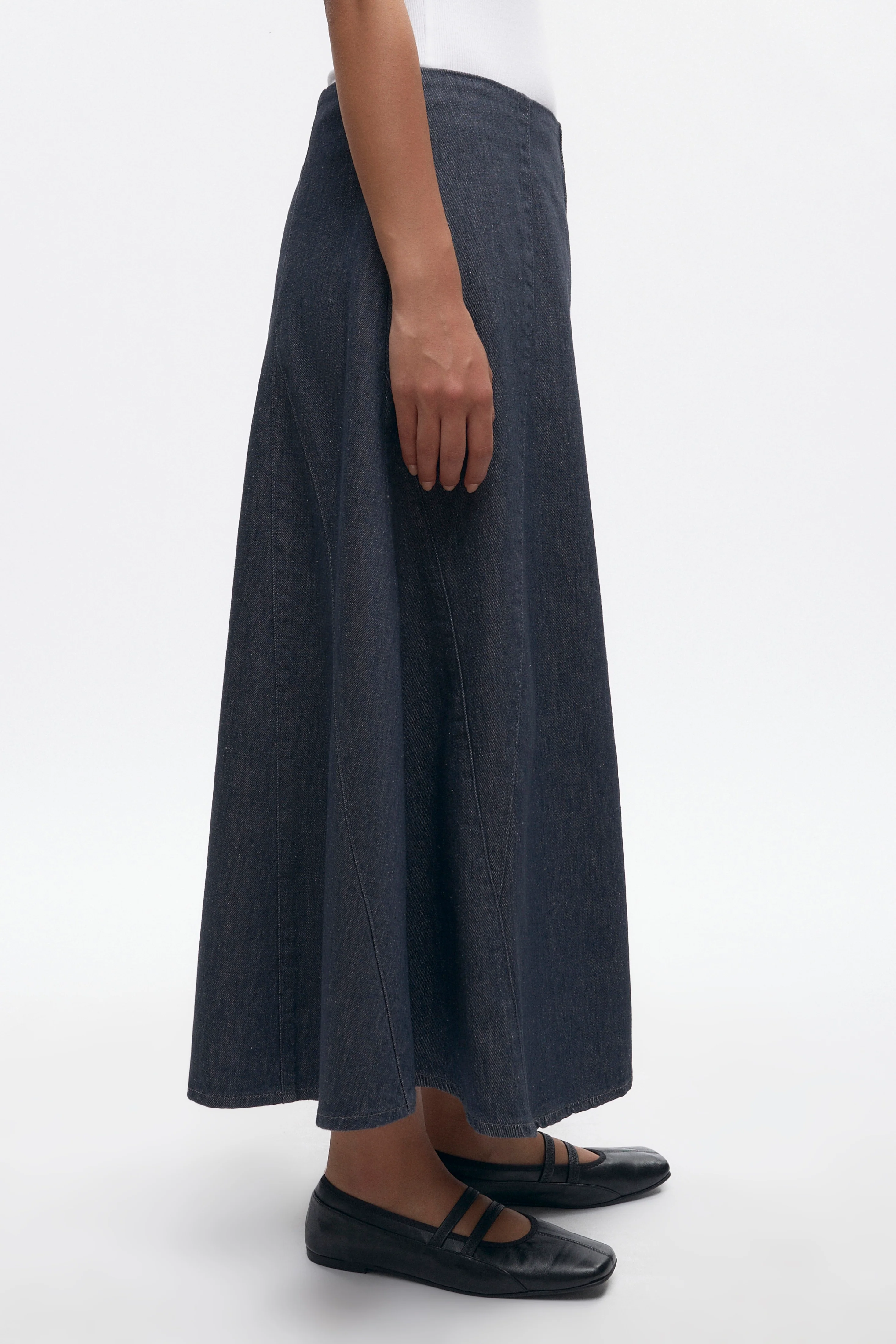 Women's Wave Denim Skirt in Grey - Image 2