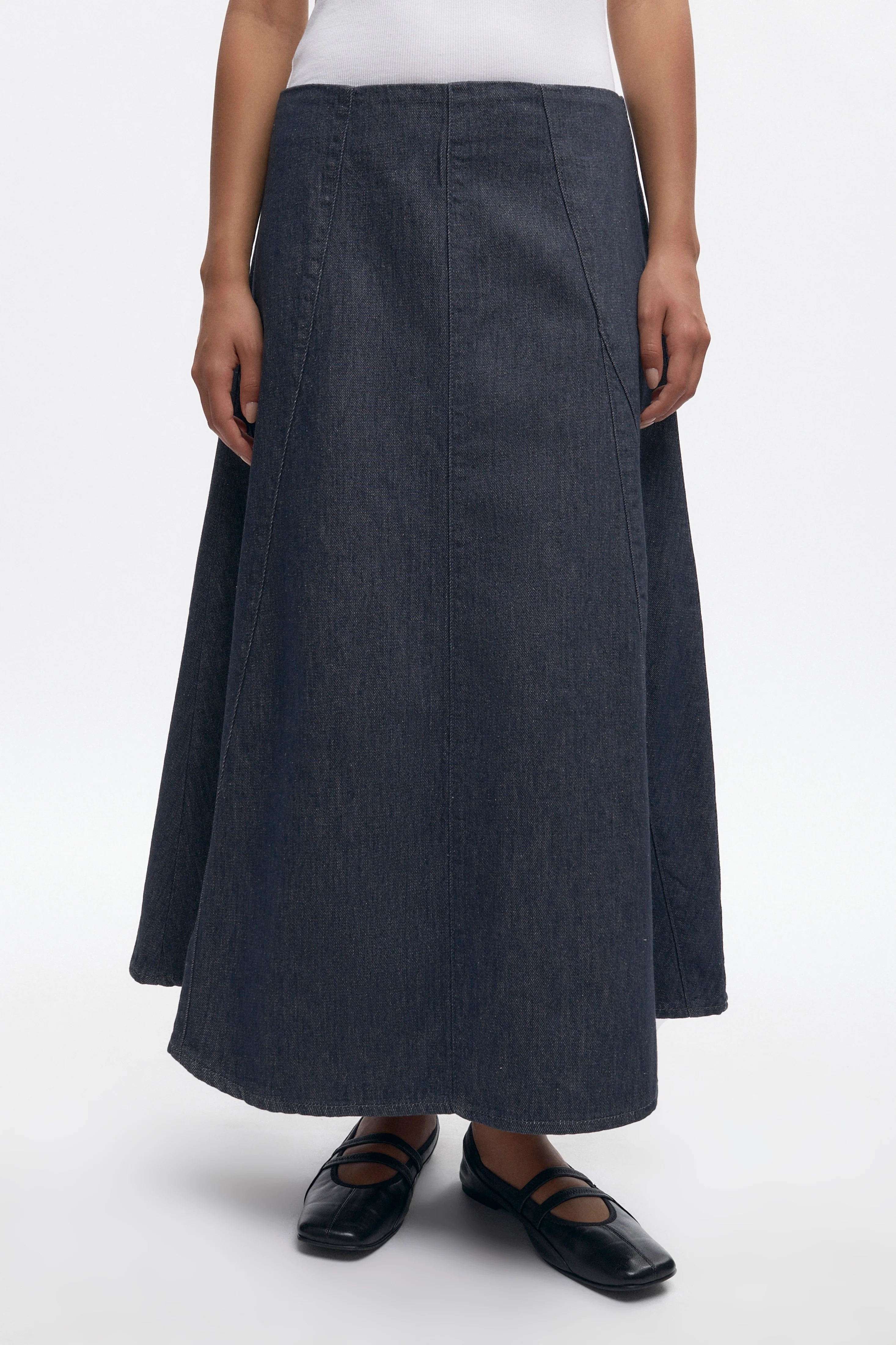 Women's Wave Denim Skirt in Grey - Image 3