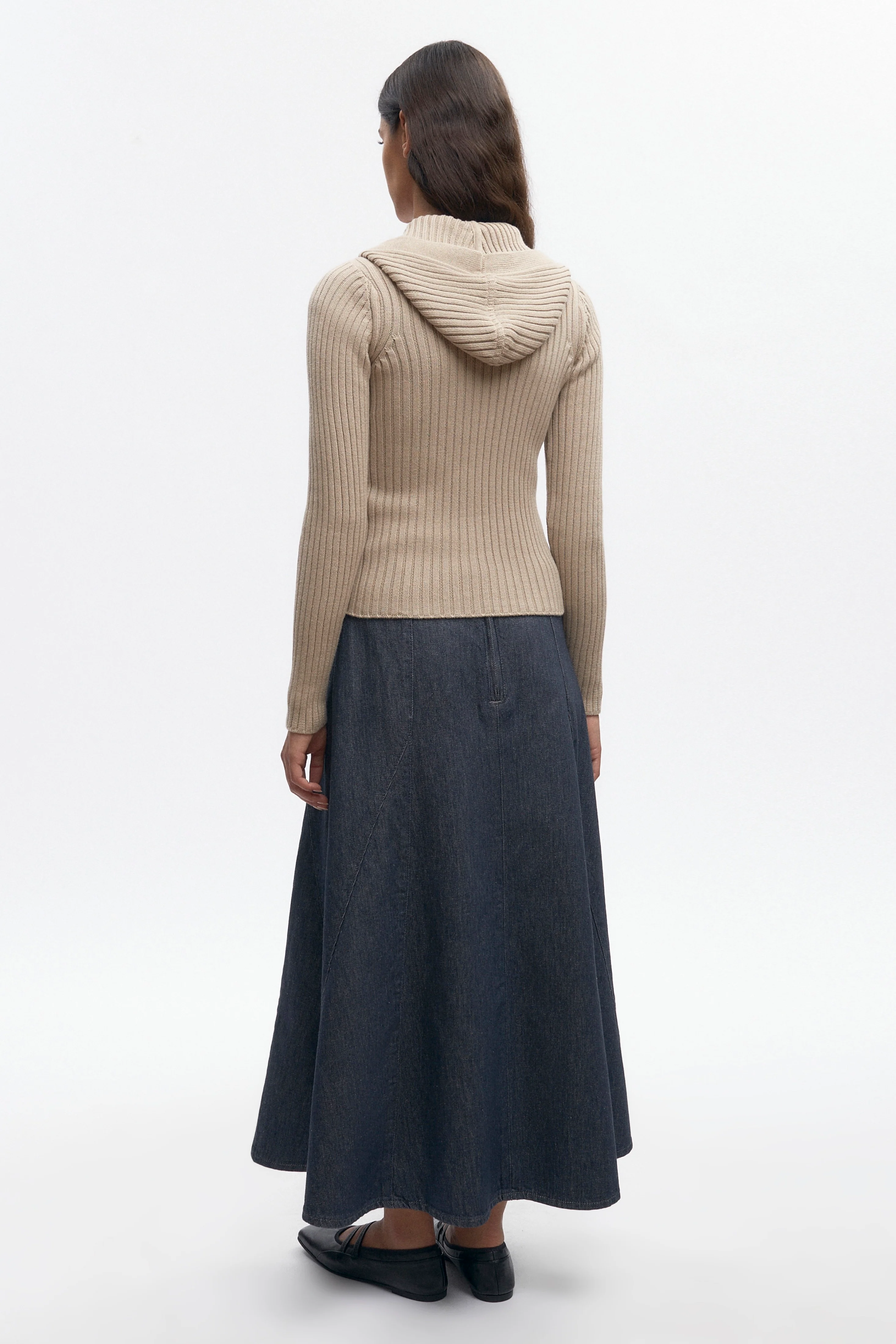 Women's Wave Denim Skirt in Grey - Image 6