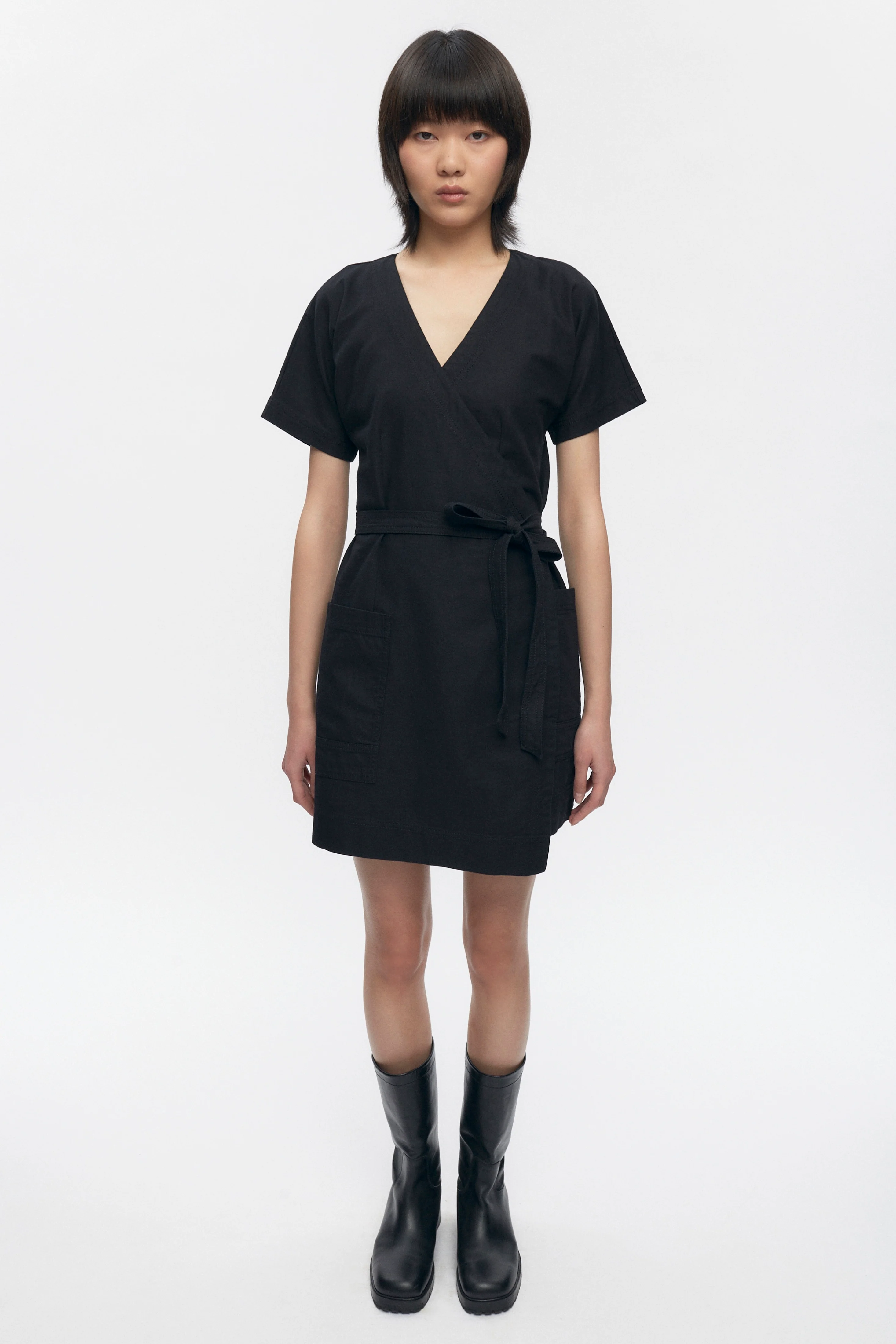 Women's Wrap Dress in Black