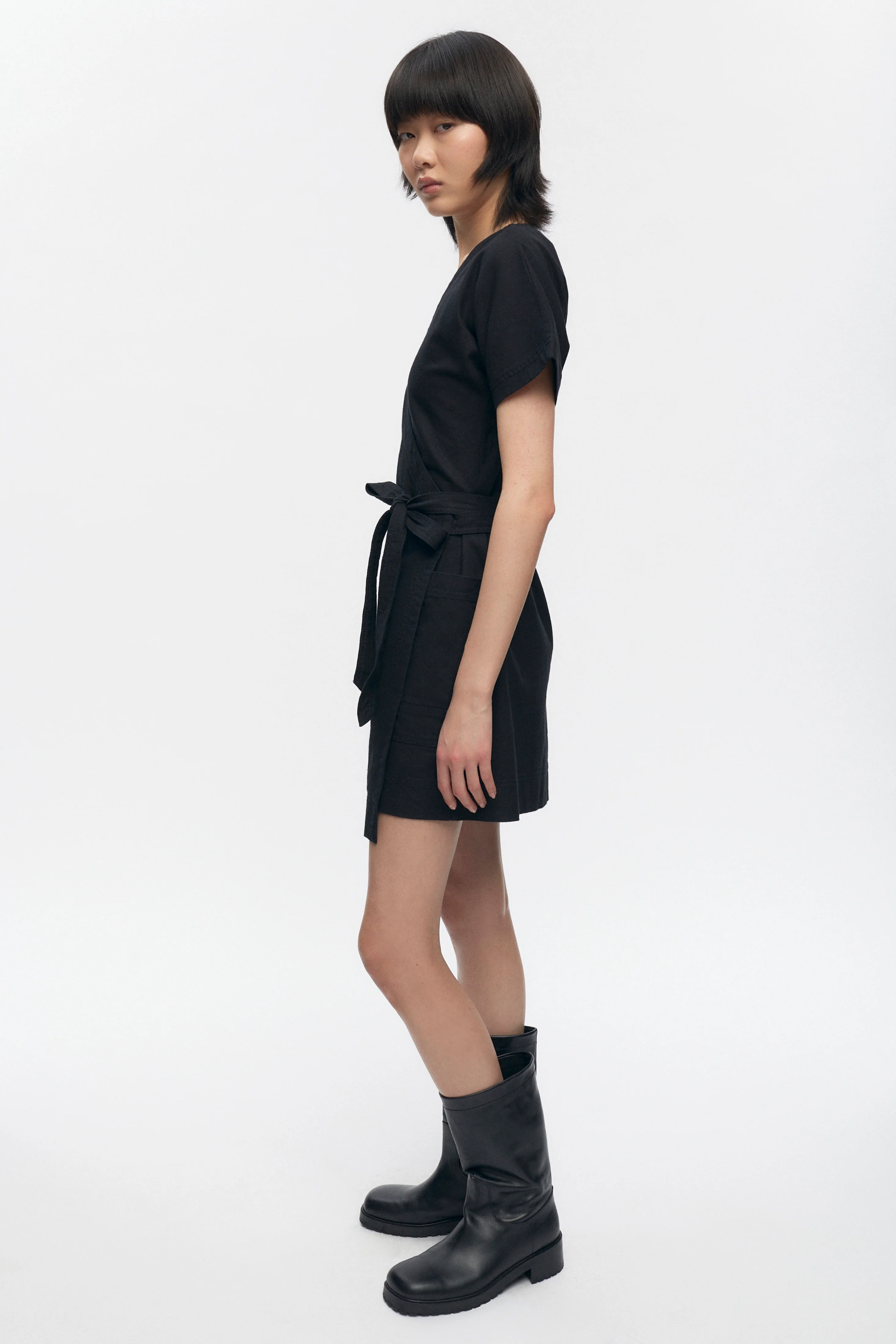 Women's Wrap Dress in Black - Image 4