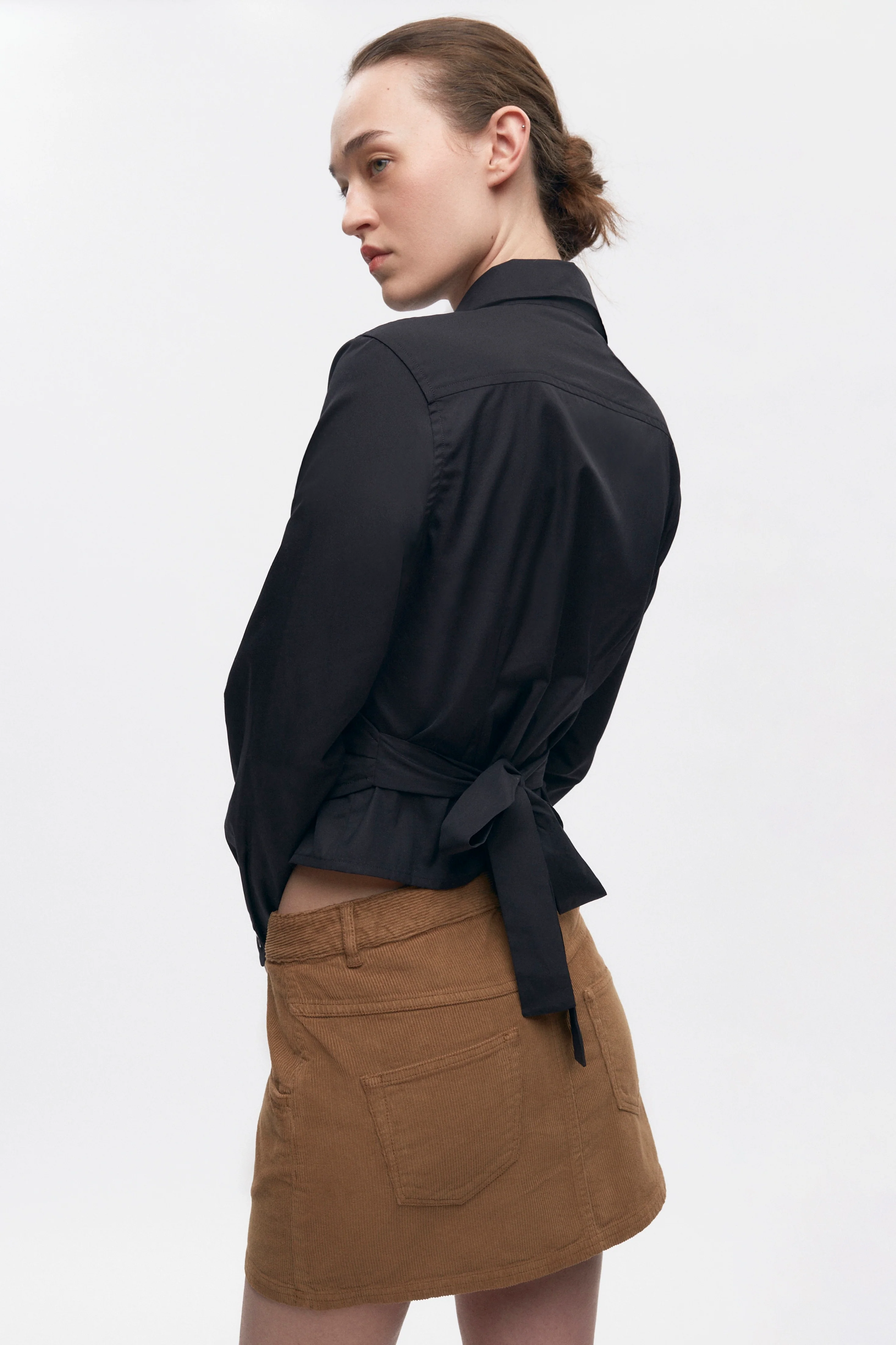 Women's Wrap Shirt in Black - Image 3
