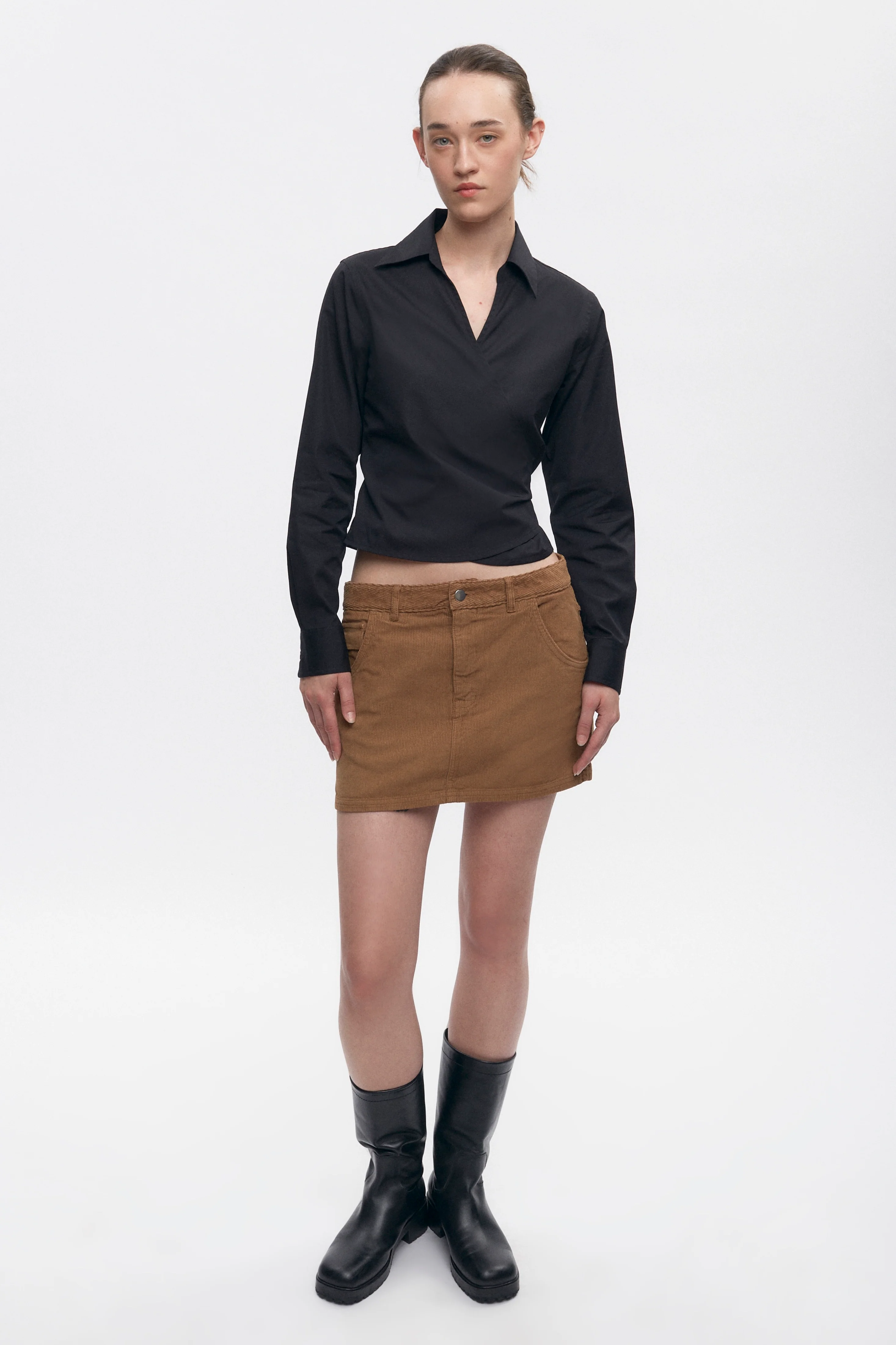 Women's Wrap Shirt in Black - Image 5