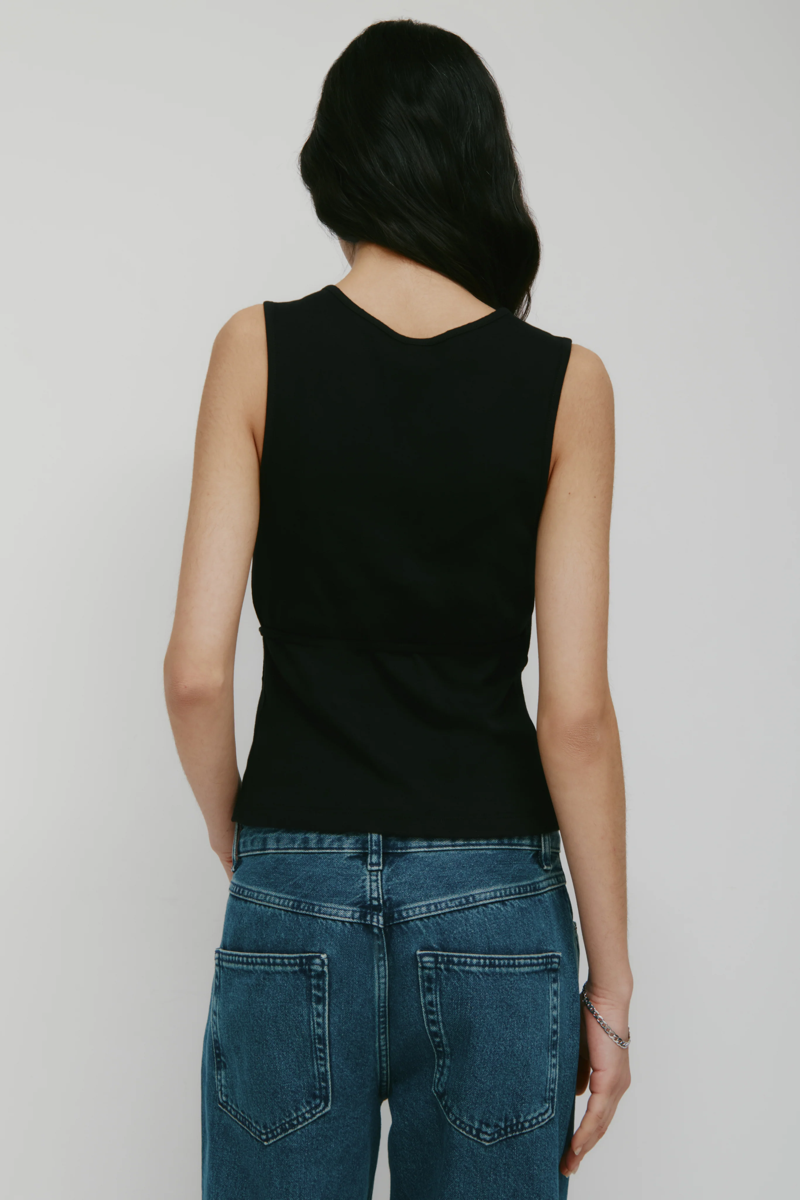 Women's Wrapped Tank in Black - Image 5