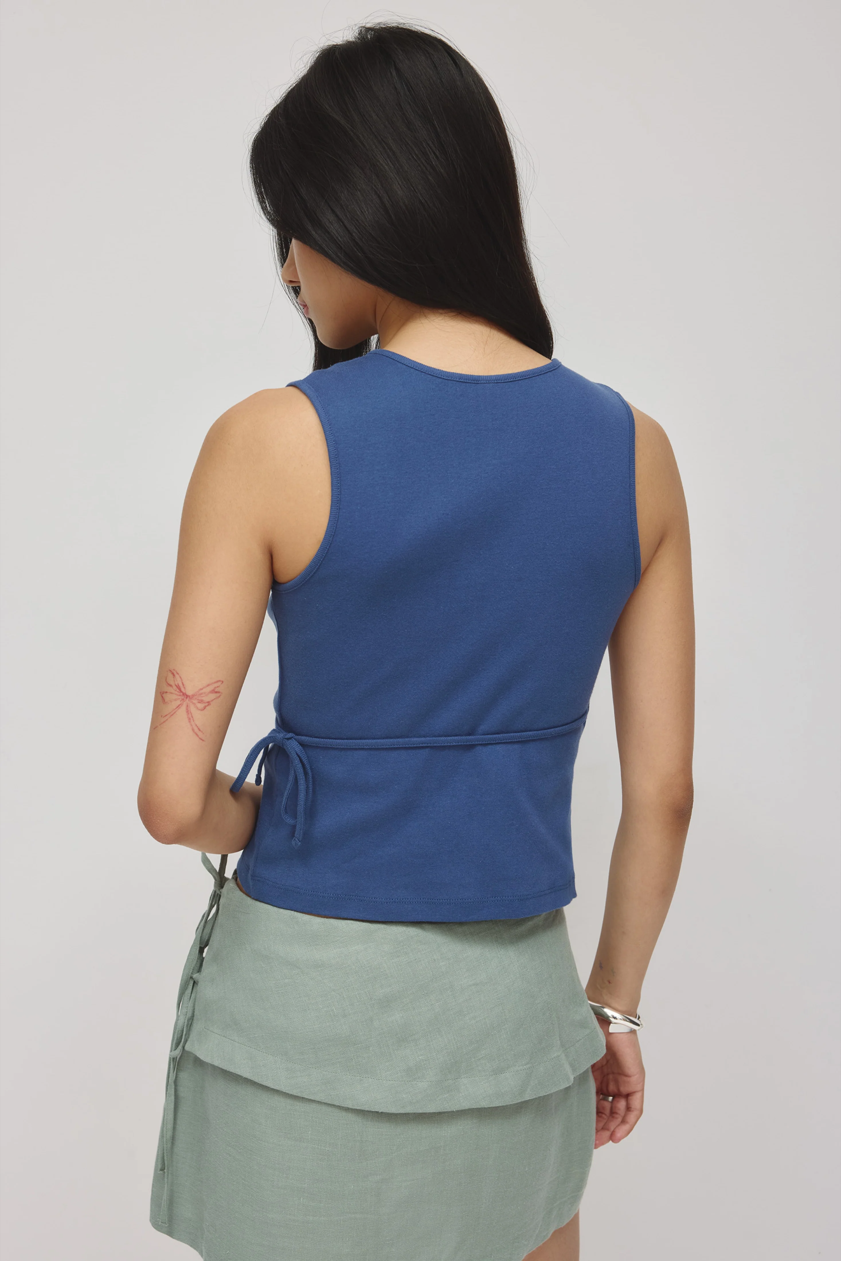 Women's Wrapped Tank in Dark Indigo - Image 4