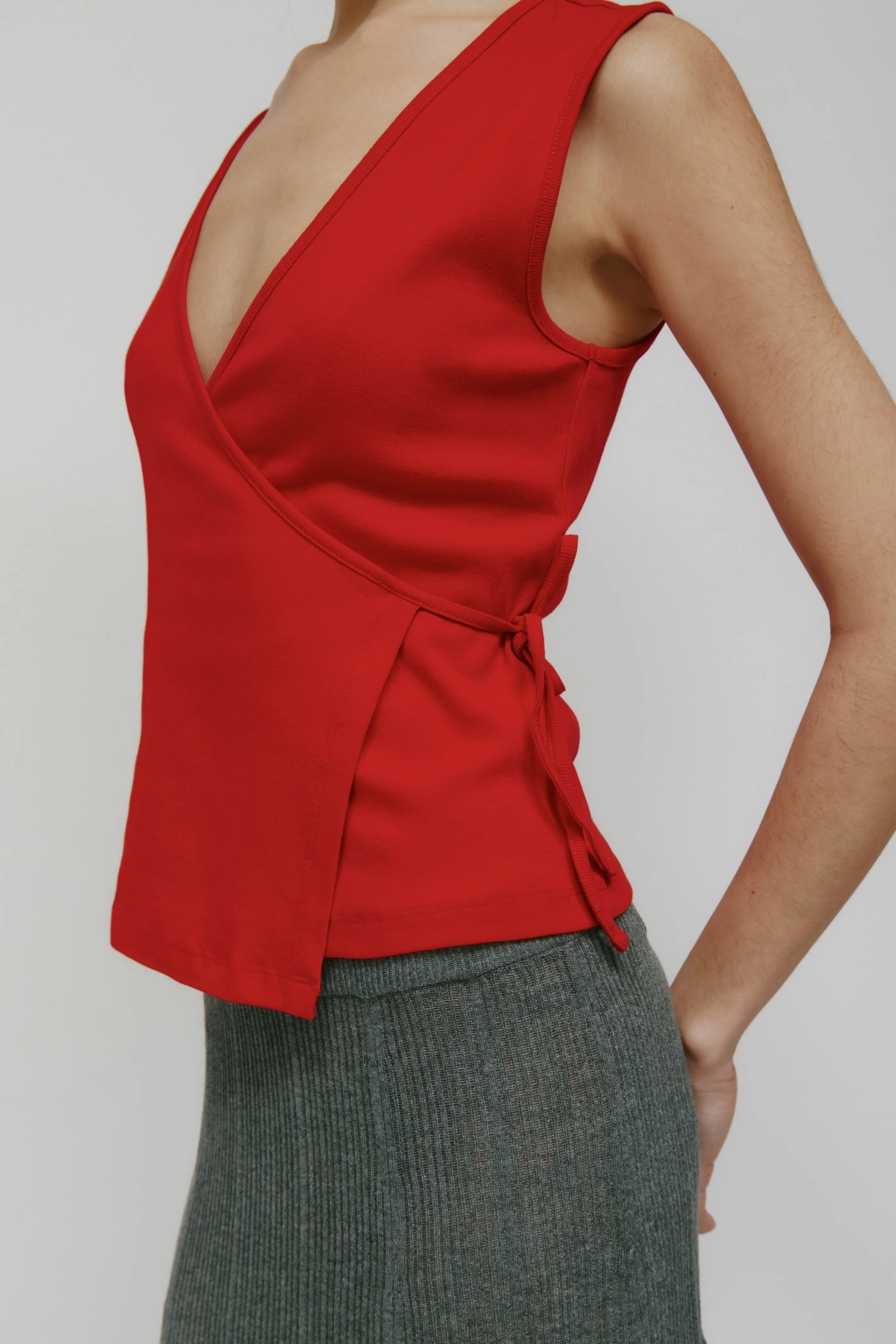 Women's Wrapped Tank in Salsa - Image 6