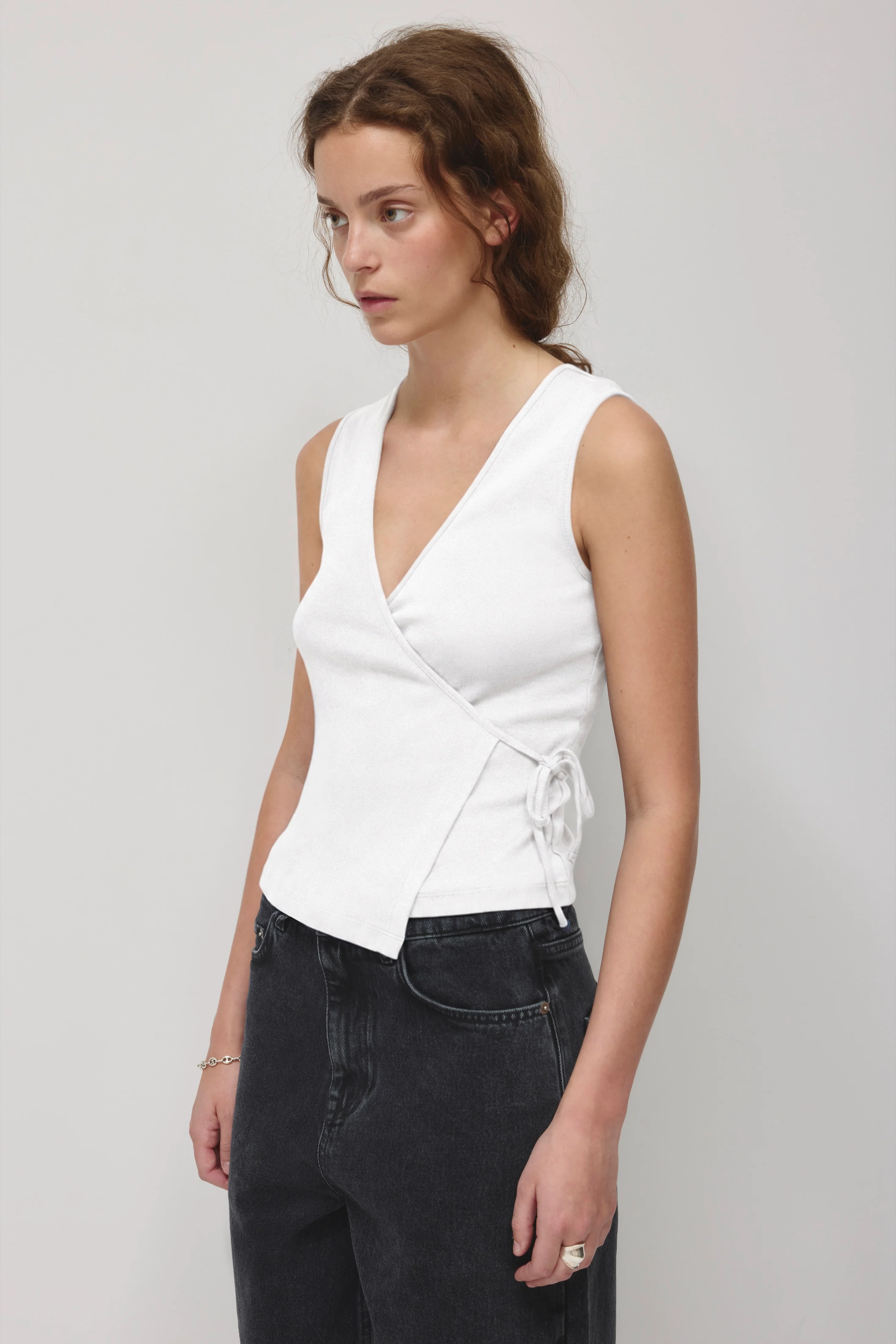 Women's Wrapped Tank in White - Image 4