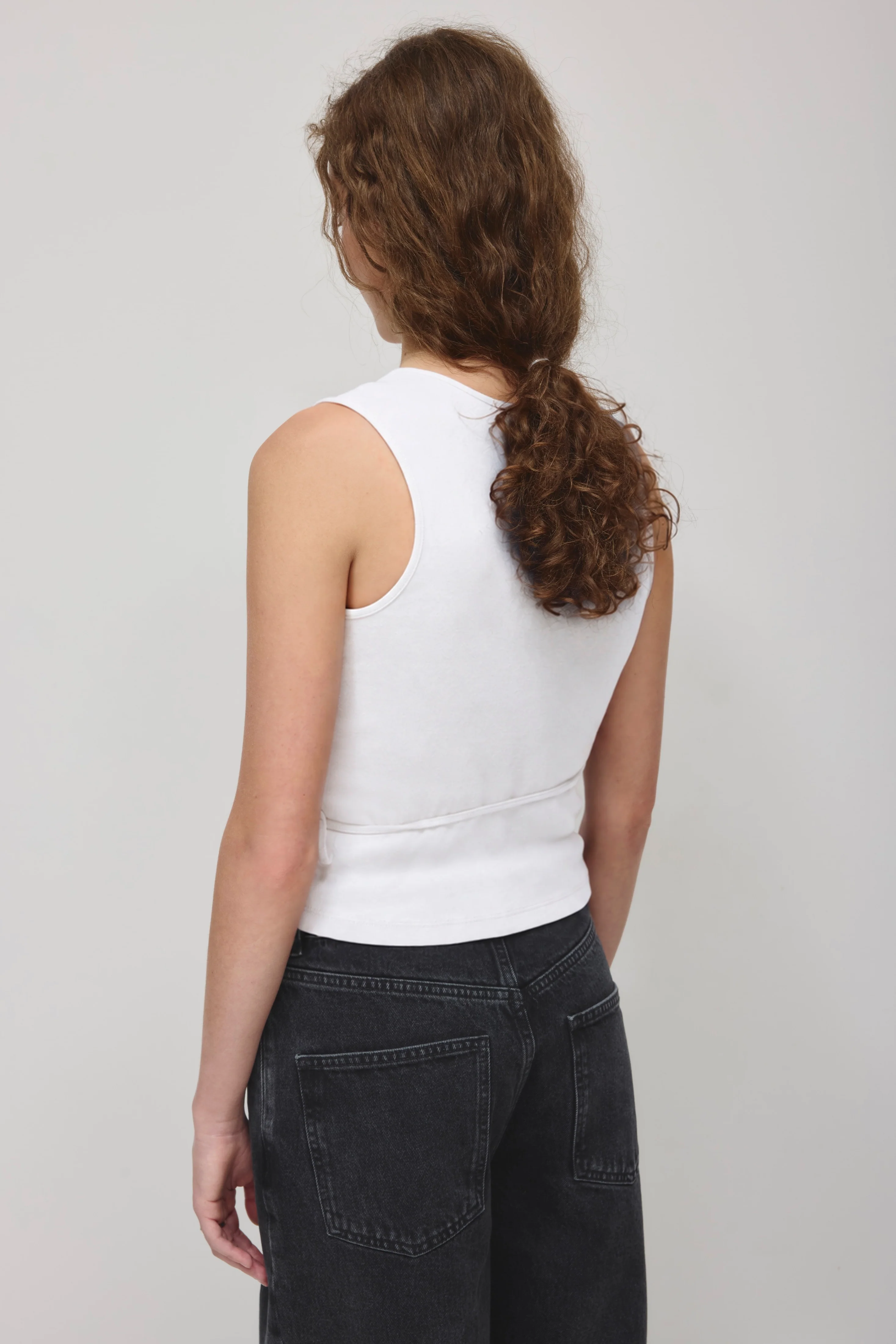 Women's Wrapped Tank in White - Image 5