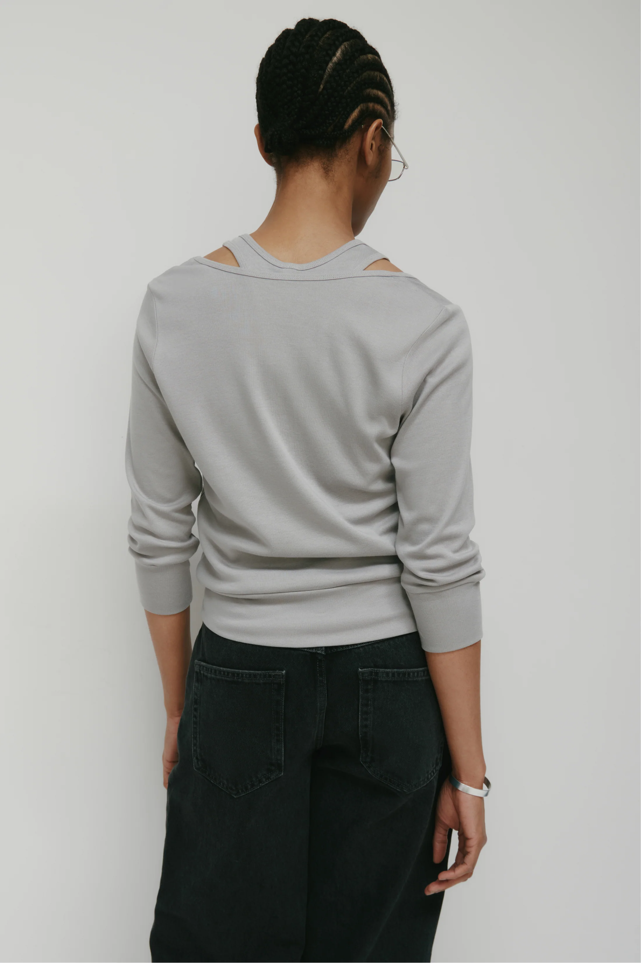 Women's Zahra Layered Scoop Tee in Gypsum - Image 5