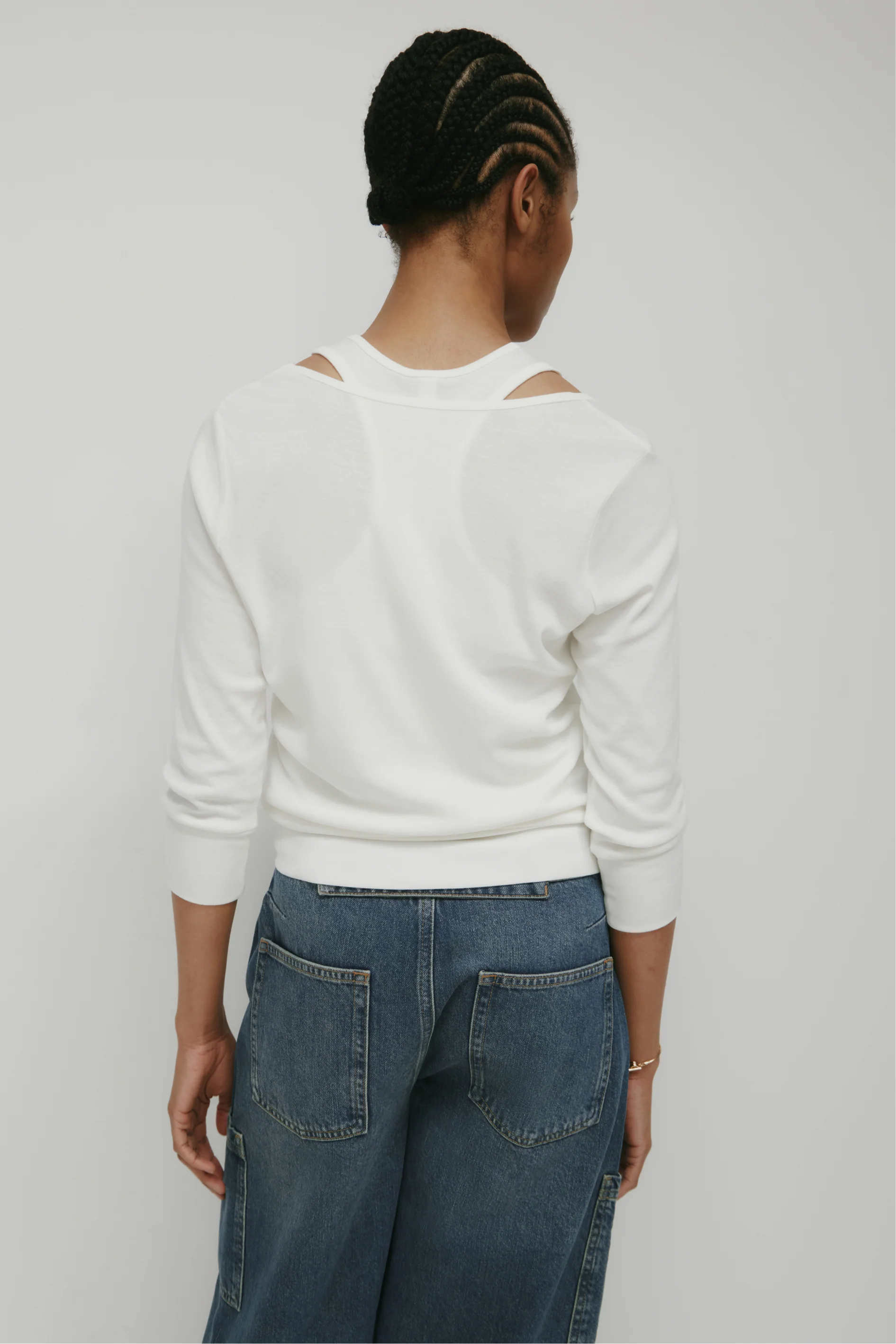 Women's Zahra Layered Scoop Tee in Marshmallow - Image 5