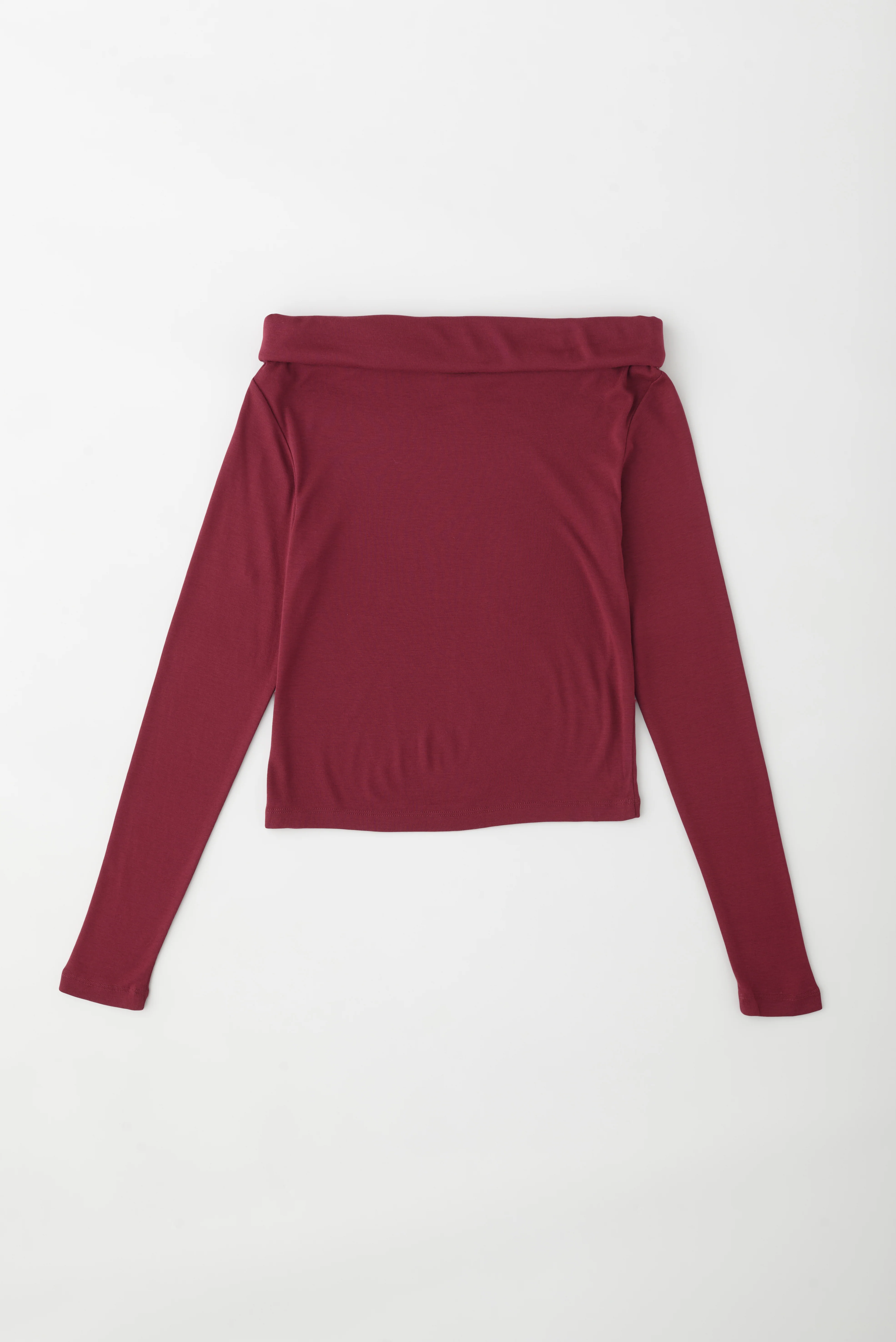 Women's Zahra Off Shoulder Longsleeve in Cabernet - Image 6