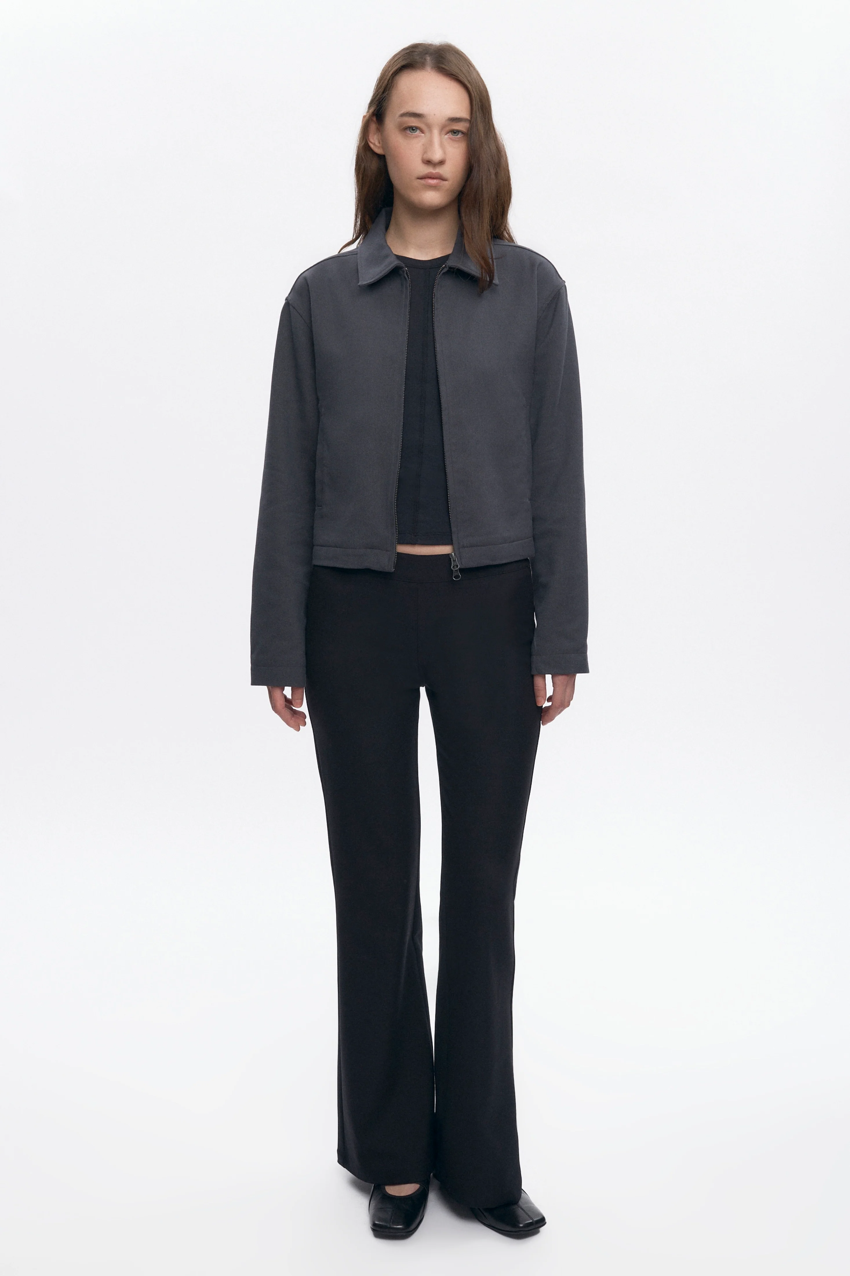 Women's Zip Up Jacket in Charcoal - Image 2
