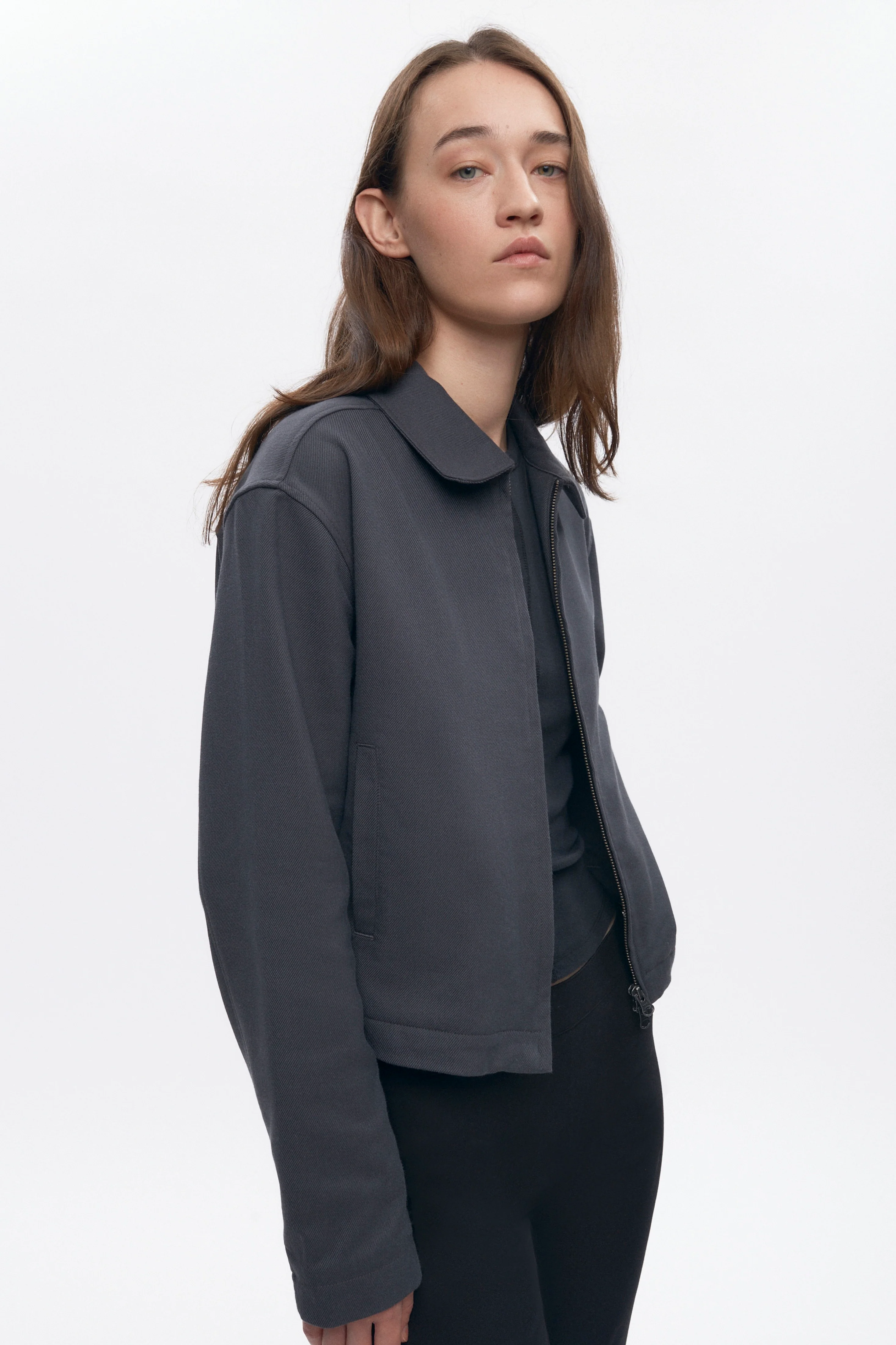Women's Zip Up Jacket in Charcoal - Image 3