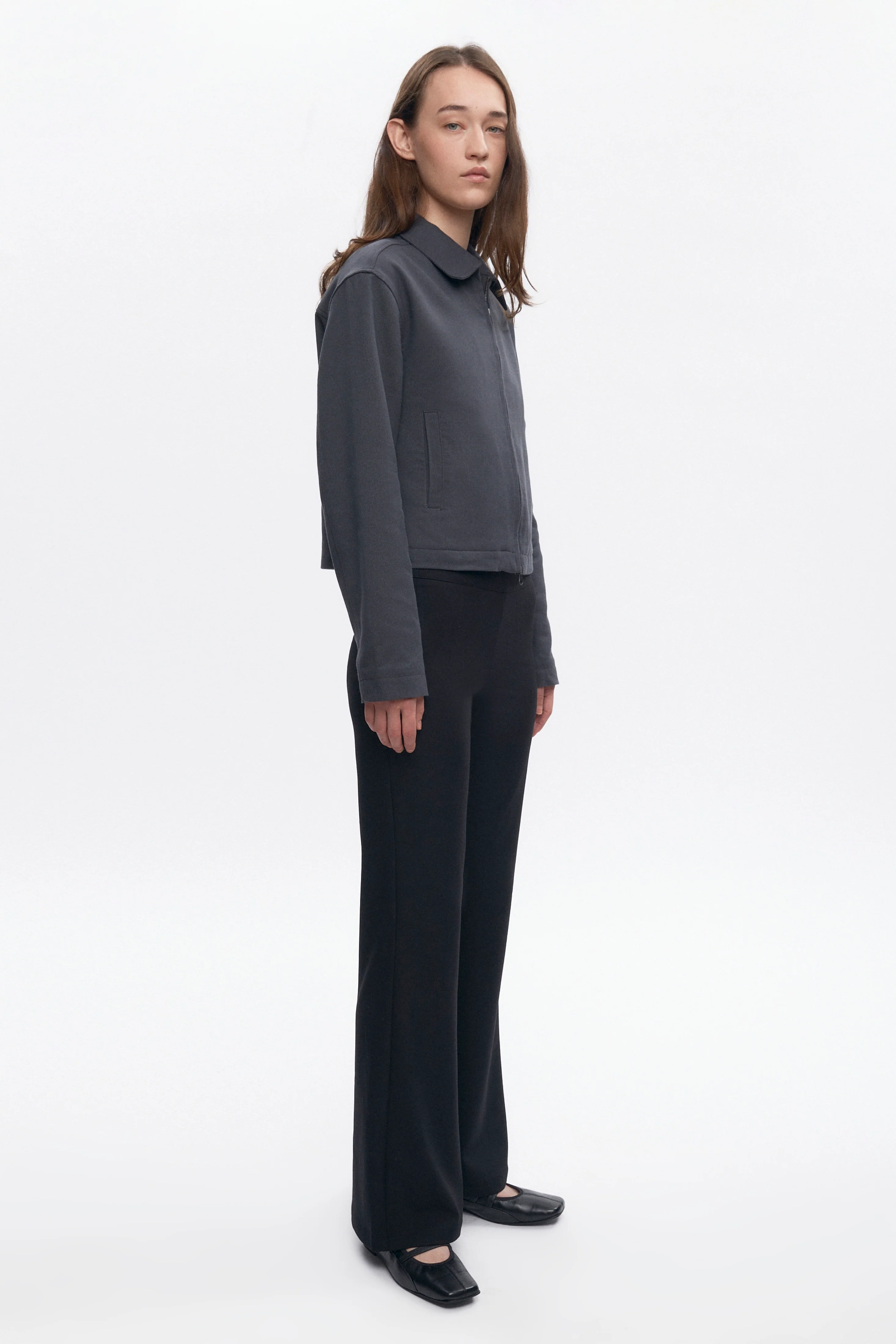 Women's Zip Up Jacket in Charcoal - Image 5