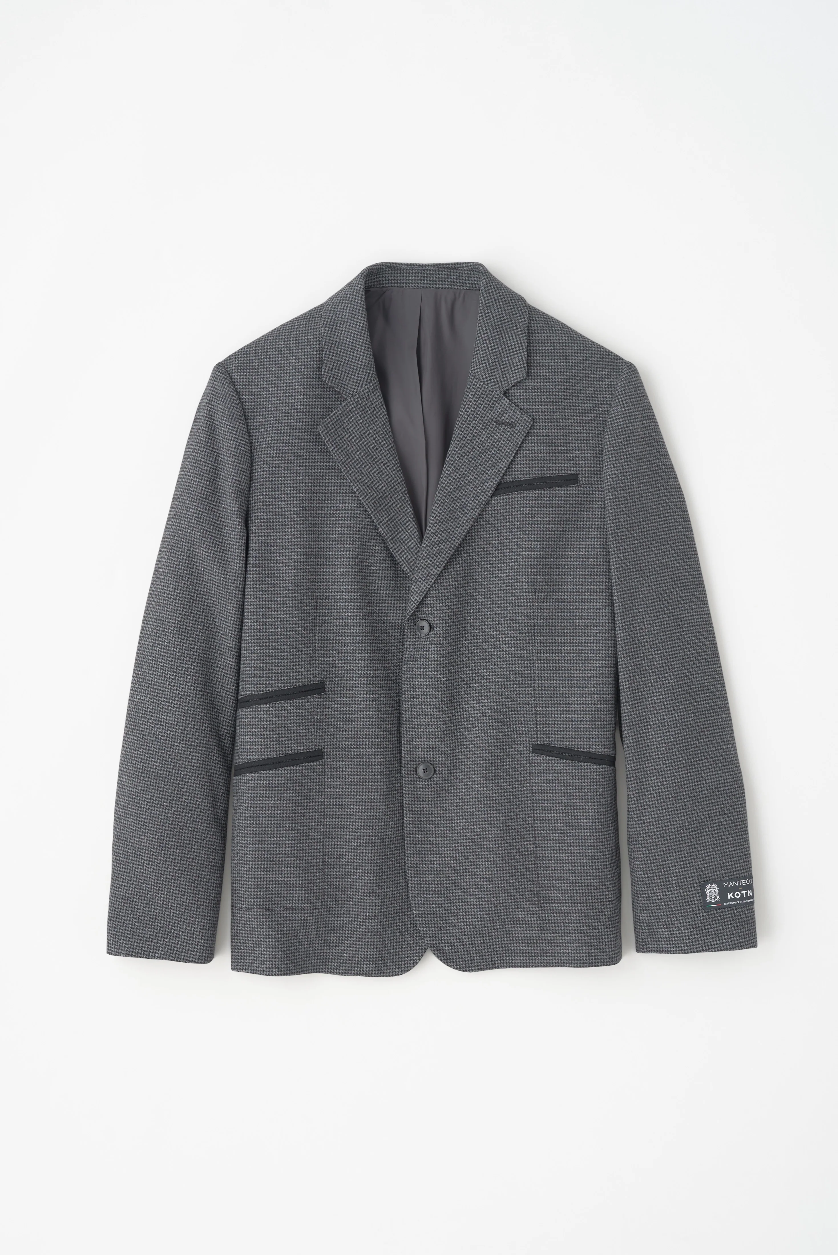Wool Laureate Jacket in Charcoal Houndstooth - Image 6